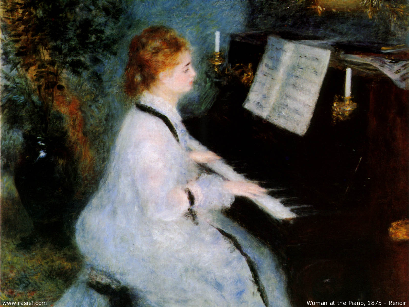 Renoir Lady At Piano - HD Wallpaper 