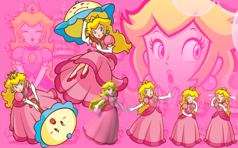Pink Princess Peach Mario Cute - HD Wallpaper 