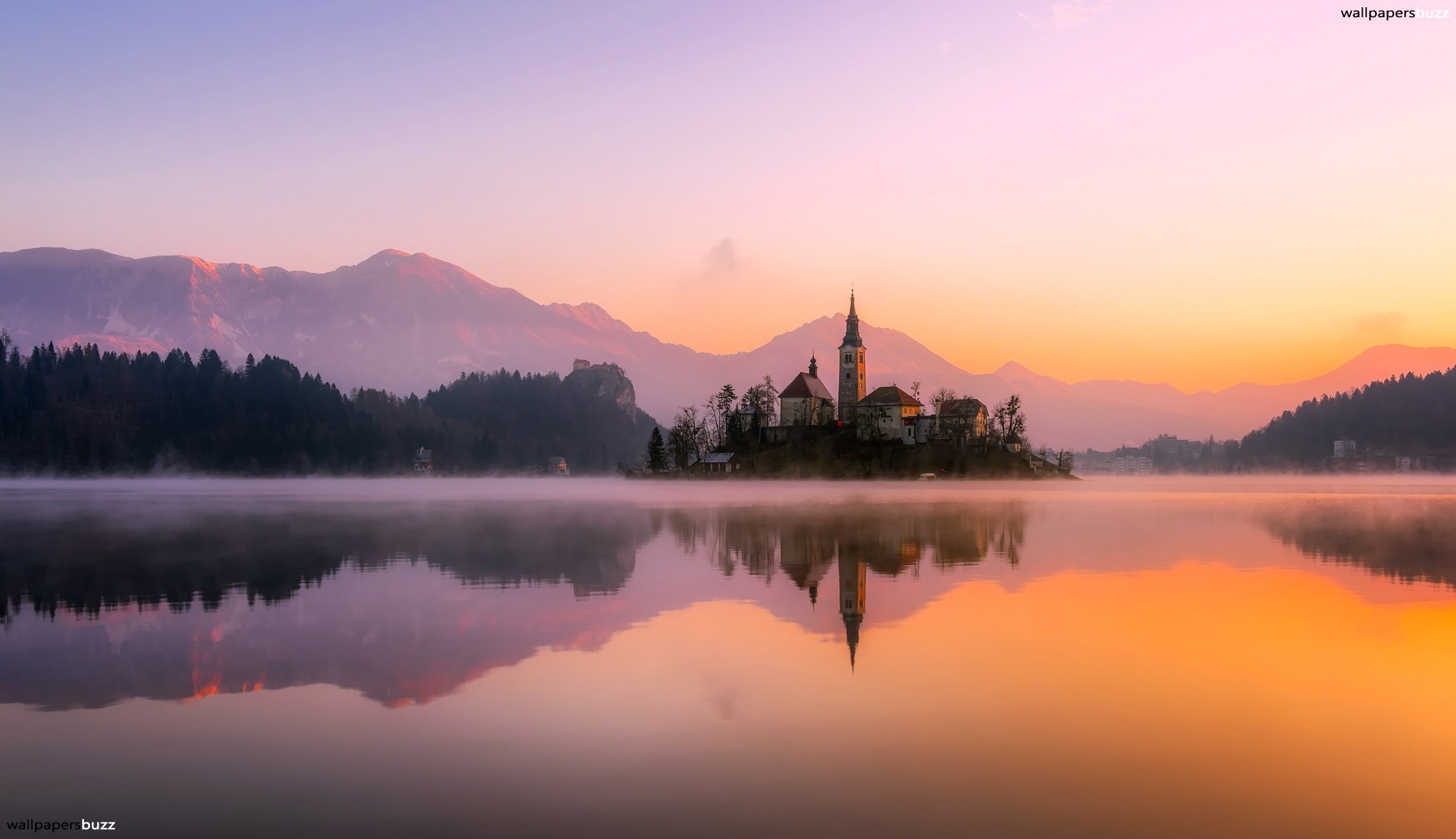 Sunset Bled - HD Wallpaper 