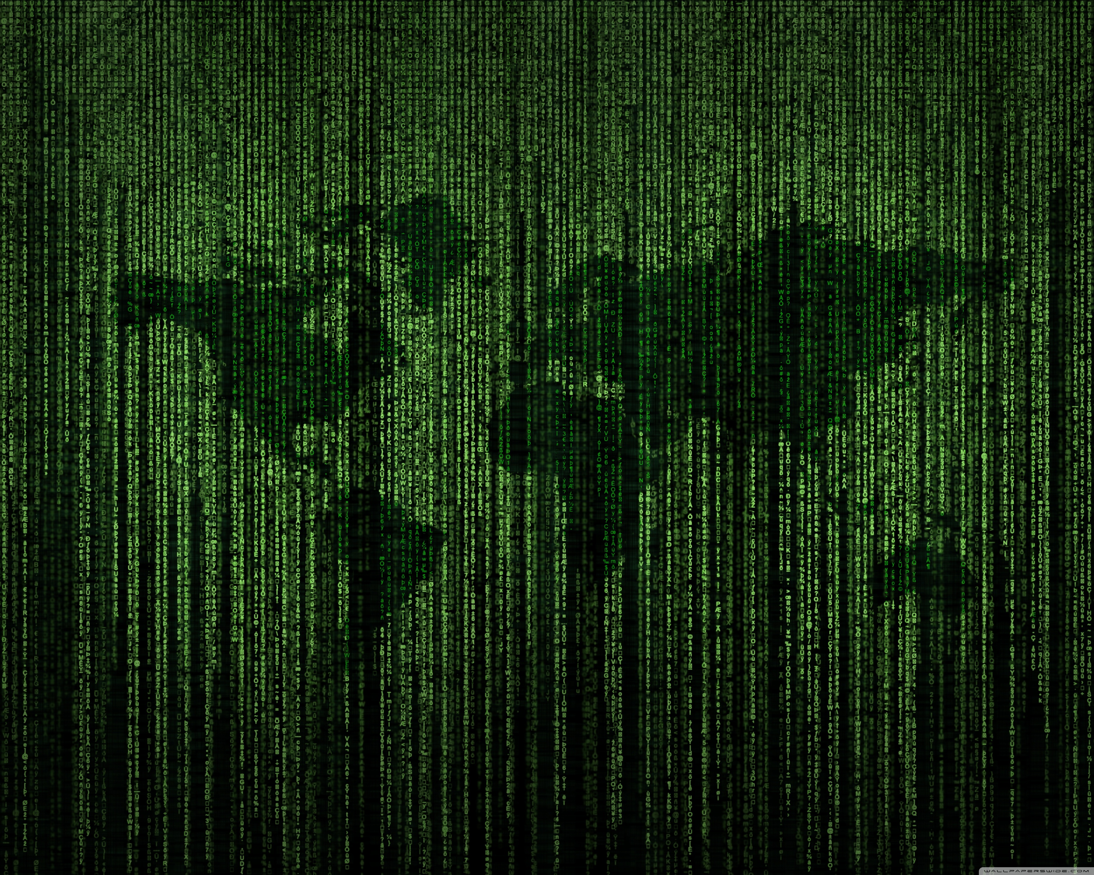 Matrix Code World Map - HD Wallpaper 