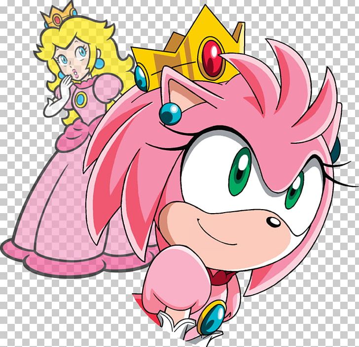 Princess Peach Super Mario Bros - Princess Peach And Amy Rose - HD Wallpaper 