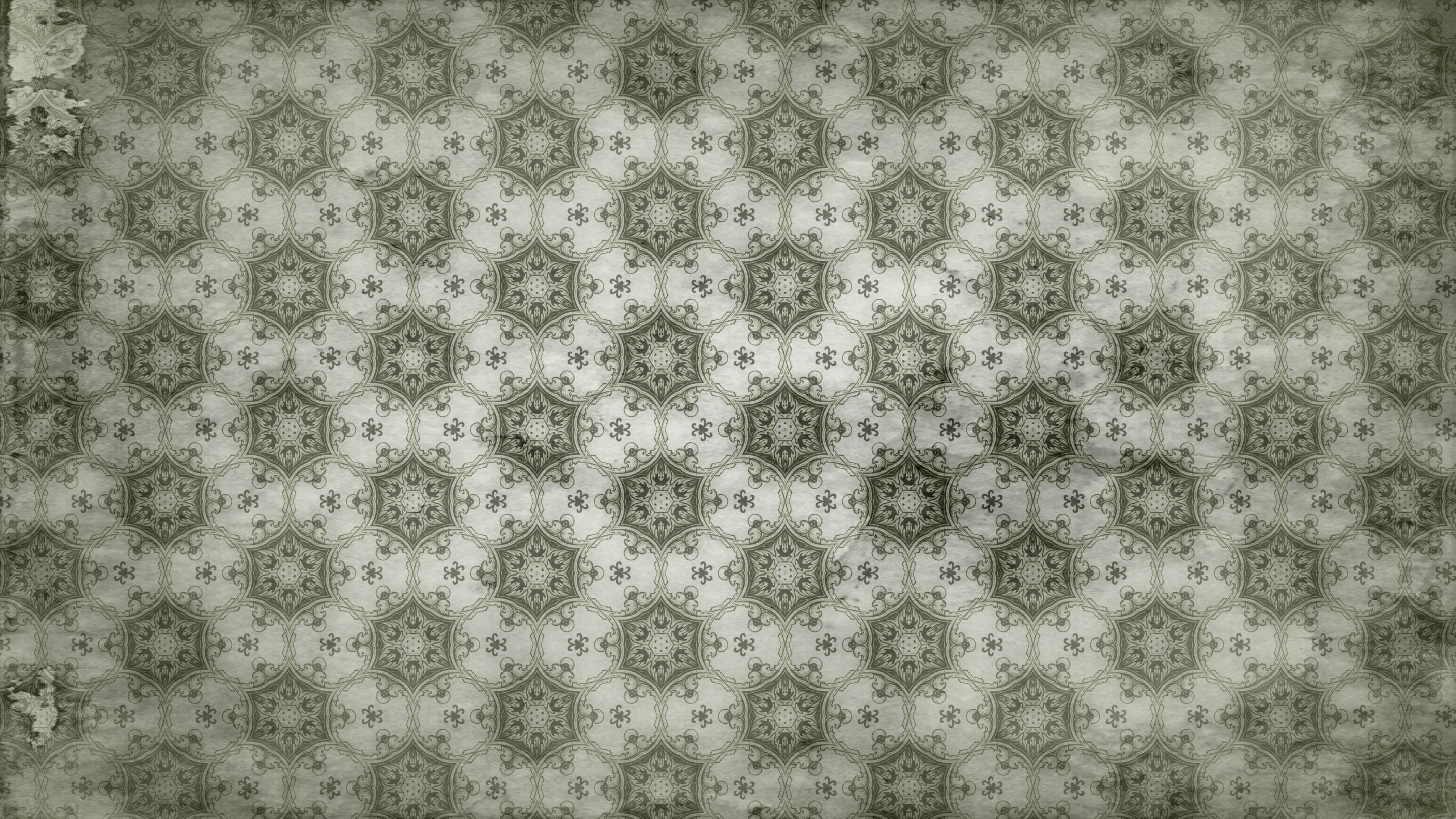 Olive Green Vintage Seamless Floral Wallpaper Pattern - HD Wallpaper 