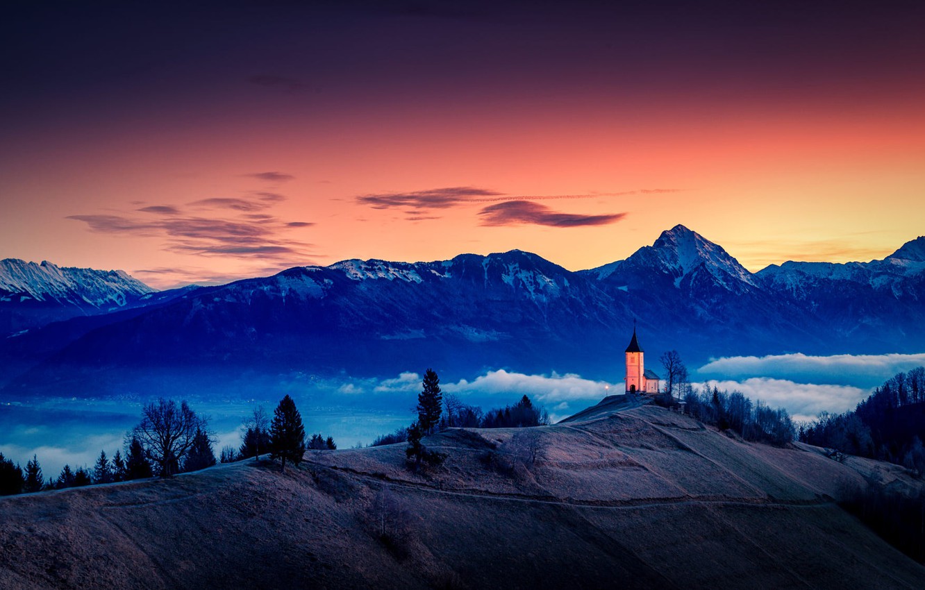 Photo Wallpaper The Sky, Mountains, Fog, Landscape, - Summit - HD Wallpaper 