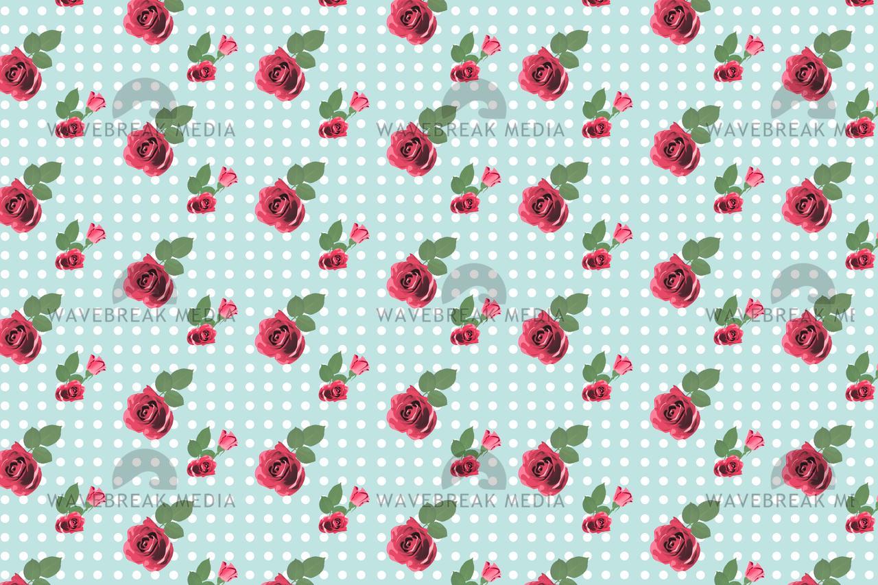 Kitsch Floral Pattern Wallpaper With Roses - Papier Peint Chambre Kitsch - HD Wallpaper 