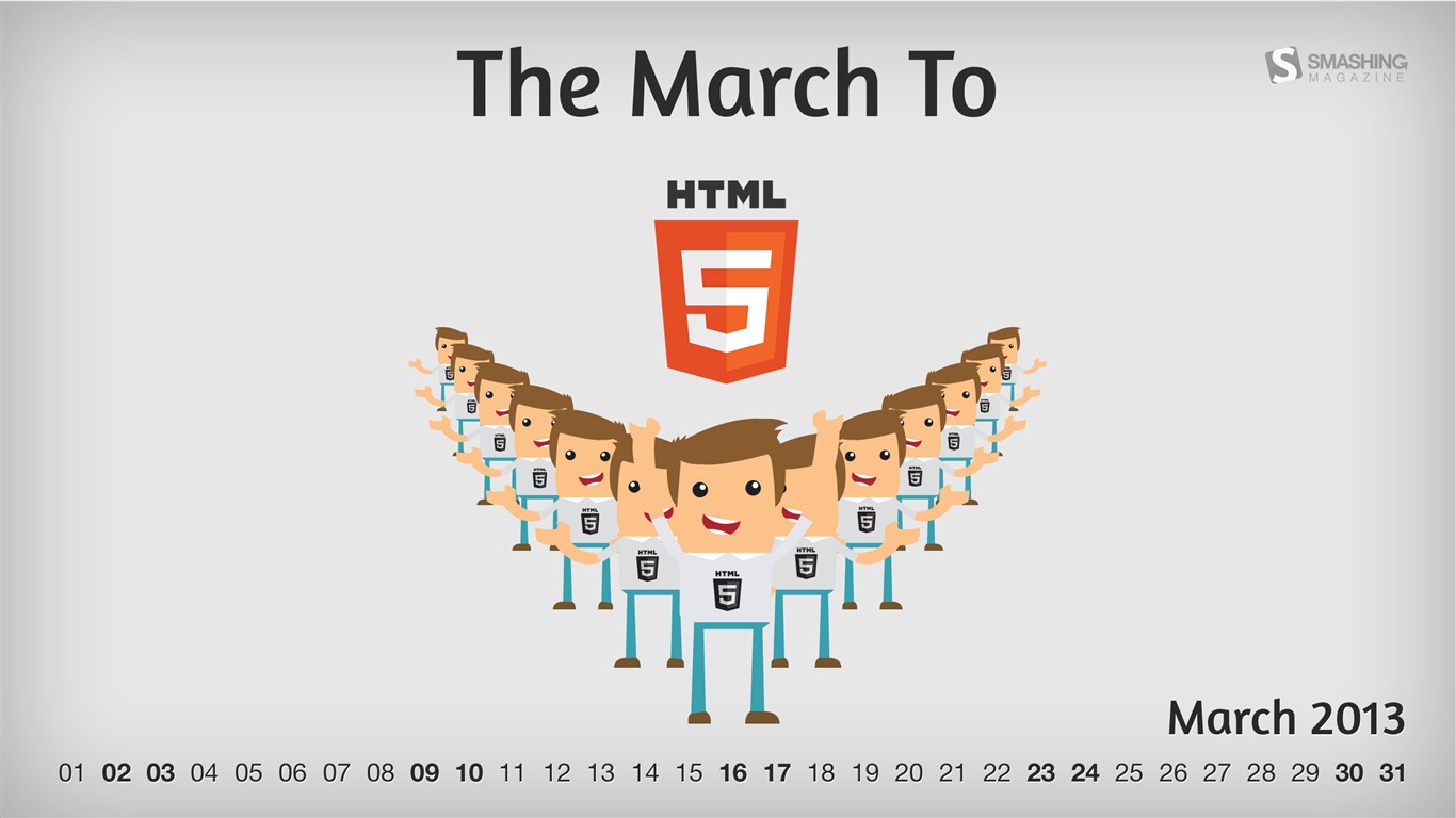 Html5 March-march 2013 Calendar Desktop Themes Wallpaper2013 - Html 5 - HD Wallpaper 