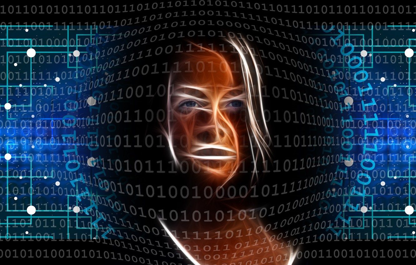 Photo Wallpaper Technology, Cyborg, Binary Code, Artificial - Artificial Intelligence - HD Wallpaper 