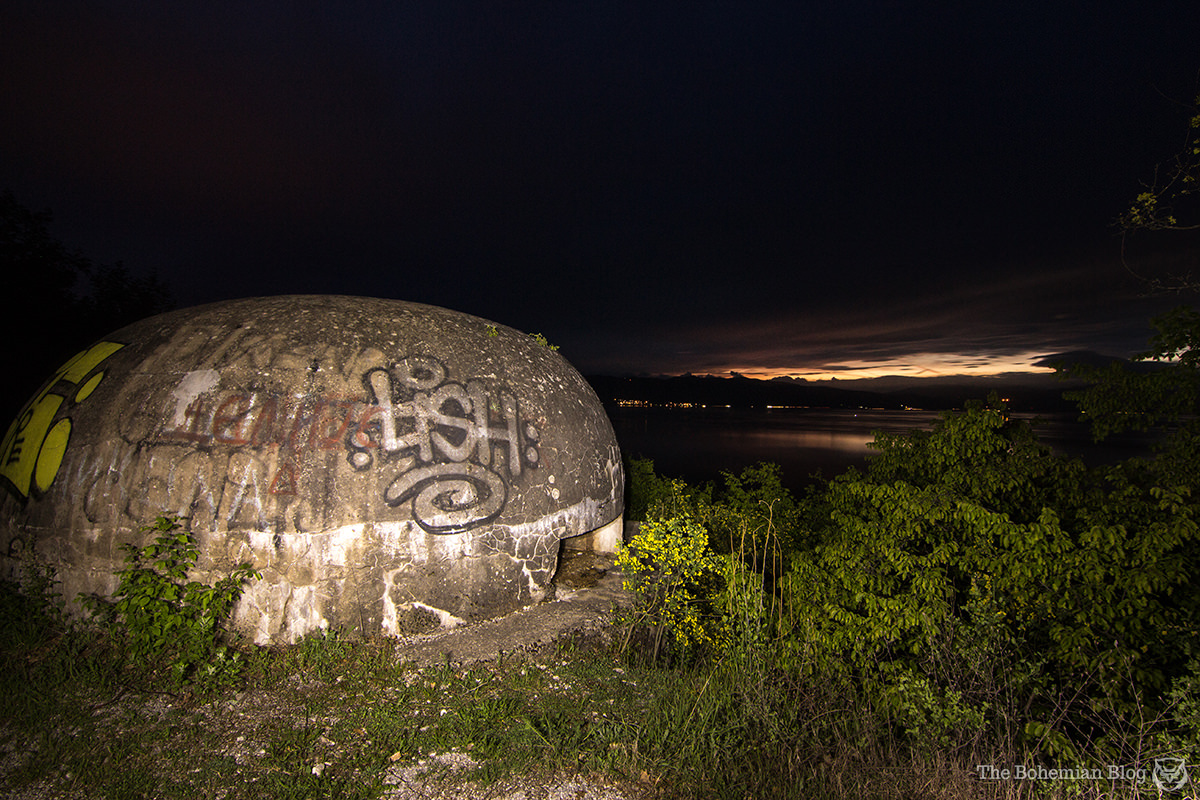 An Abandoned Bunker Lurks At The Edge Of Lake Ohrid - Night - HD Wallpaper 