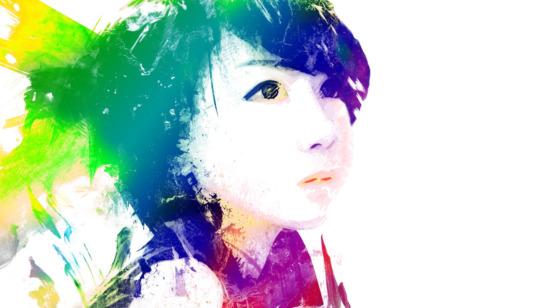 Wallpaper Girl, Portrait, Colorful, Bright - She Coloris Album Cover - HD Wallpaper 