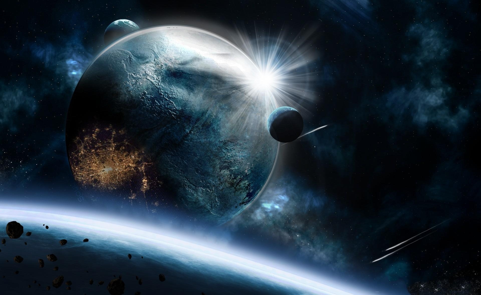 Wallpaper Planets, Asteroids, Speed, Impact, Explosion - Gezegenler Bilgisayar Duvar Kağıdı - HD Wallpaper 