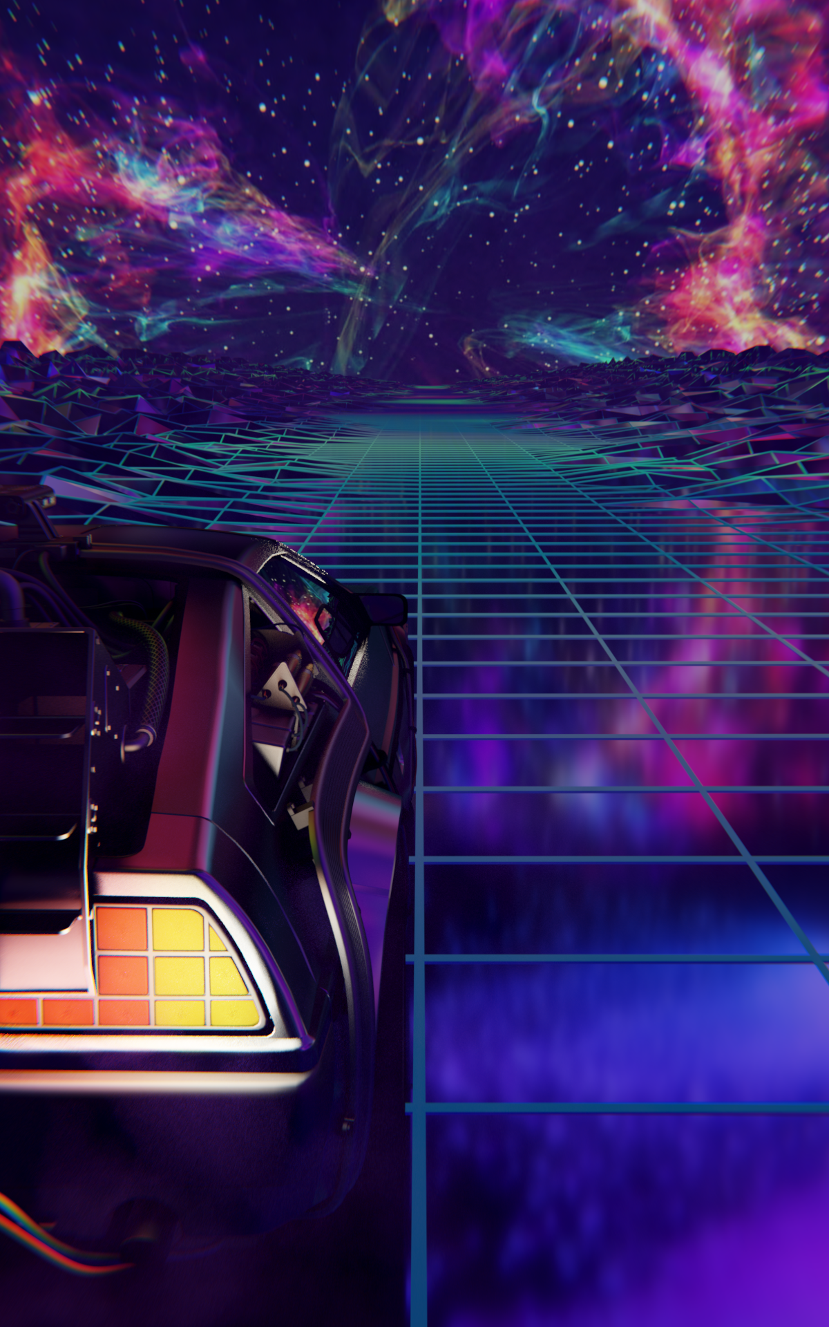Outrun Wallpaper De Lorean 10x19 Wallpaper Teahub Io