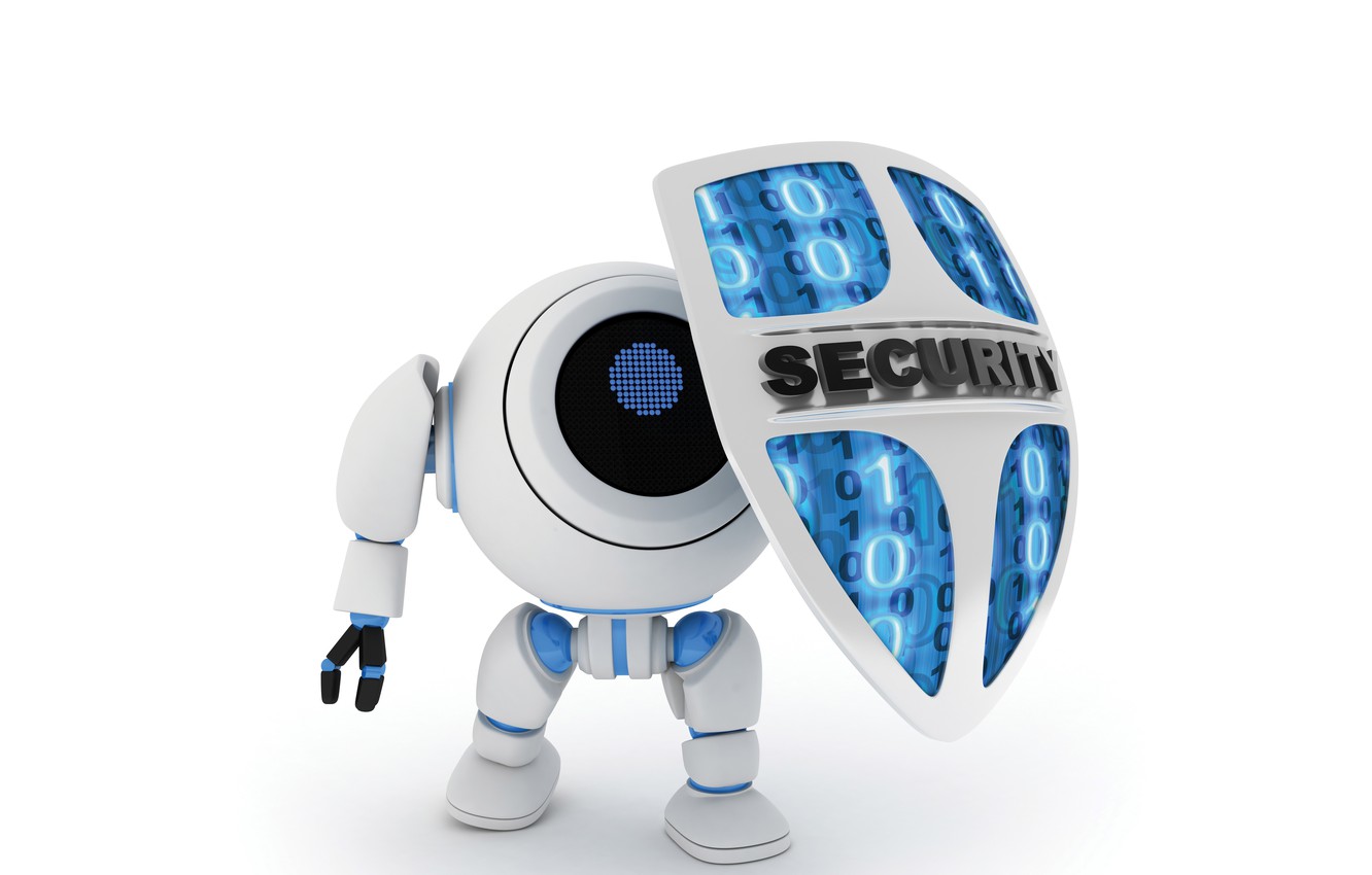 Photo Wallpaper Abstraction, One, Robot, Protection, - Fight Cyber Crime - HD Wallpaper 
