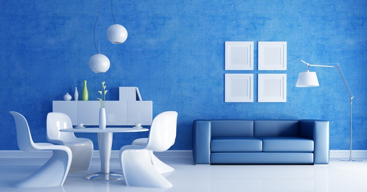 Blue Living Room Background - HD Wallpaper 