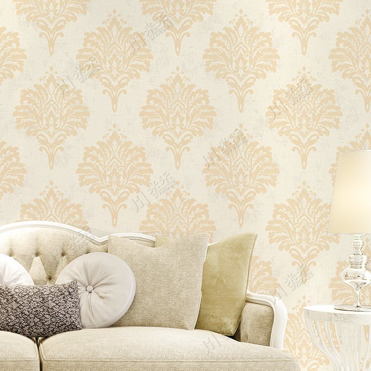 Luxury Big Flower Design Damask Pvc Waterproof Wallpaper - Lobby Wallpaper Design - HD Wallpaper 