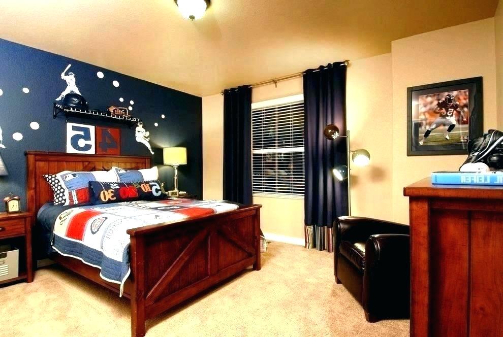 Navy Blue Accent Wall Navy Bedroom Accent Wall Love - Teenage Boy Baseball Rooms - HD Wallpaper 