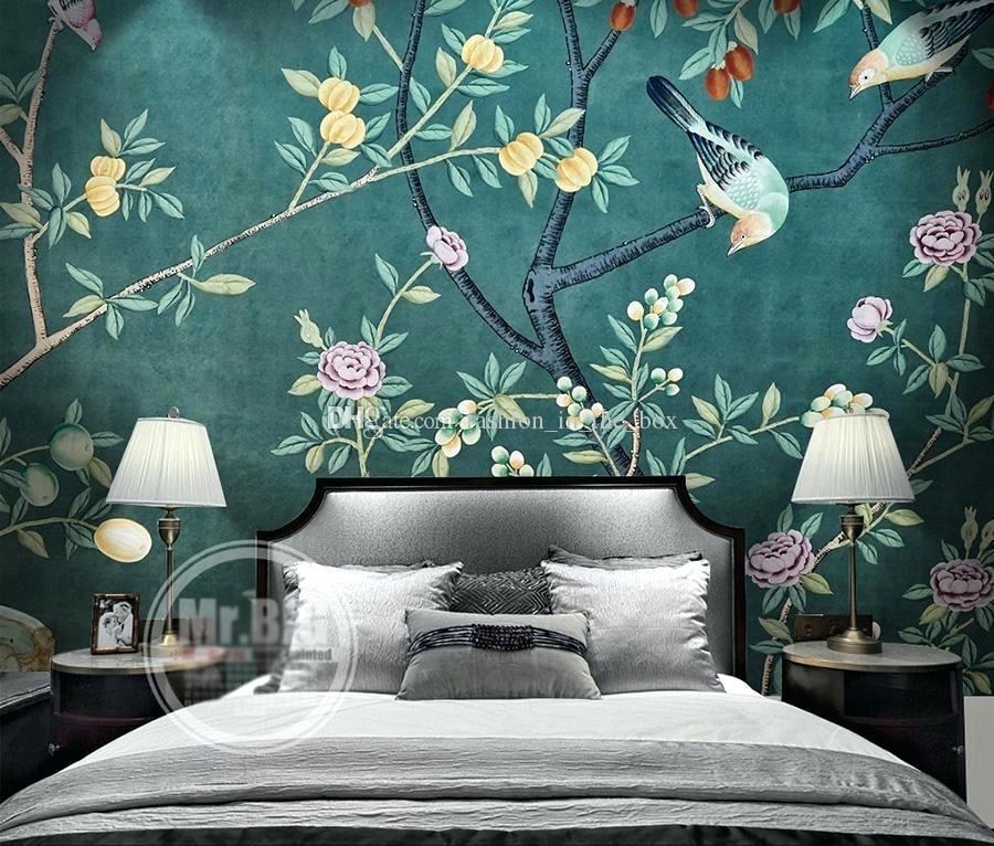 Flowers And Birds Wall Mural Vintage Painting Wallpaper - Gournay Papier Peint Chinoiseries - HD Wallpaper 