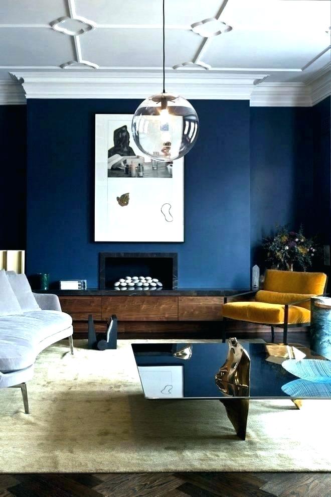 Navy Blue Walls Living Room Dark Bedroom Wall Wallpaper - Living Room Deep Blue Wall - HD Wallpaper 