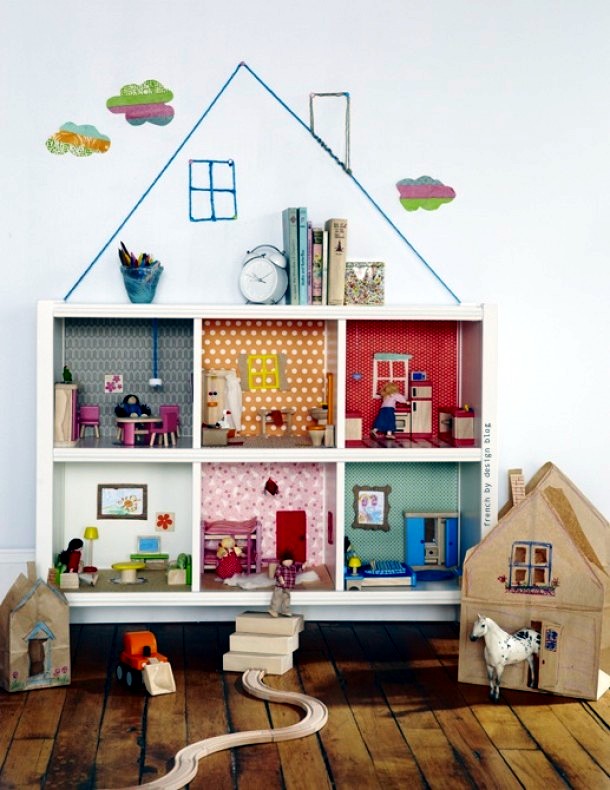 Make Craft Ideas With Leftover Wallpaper-creative Home - Casa Bonecas  Estante Ikea - 610x790 Wallpaper 