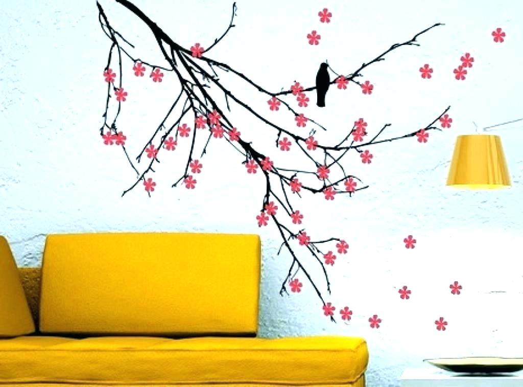 Tree Painting On Wall Money Tree Wall Painting For - Wall Decoration With Painting - HD Wallpaper 