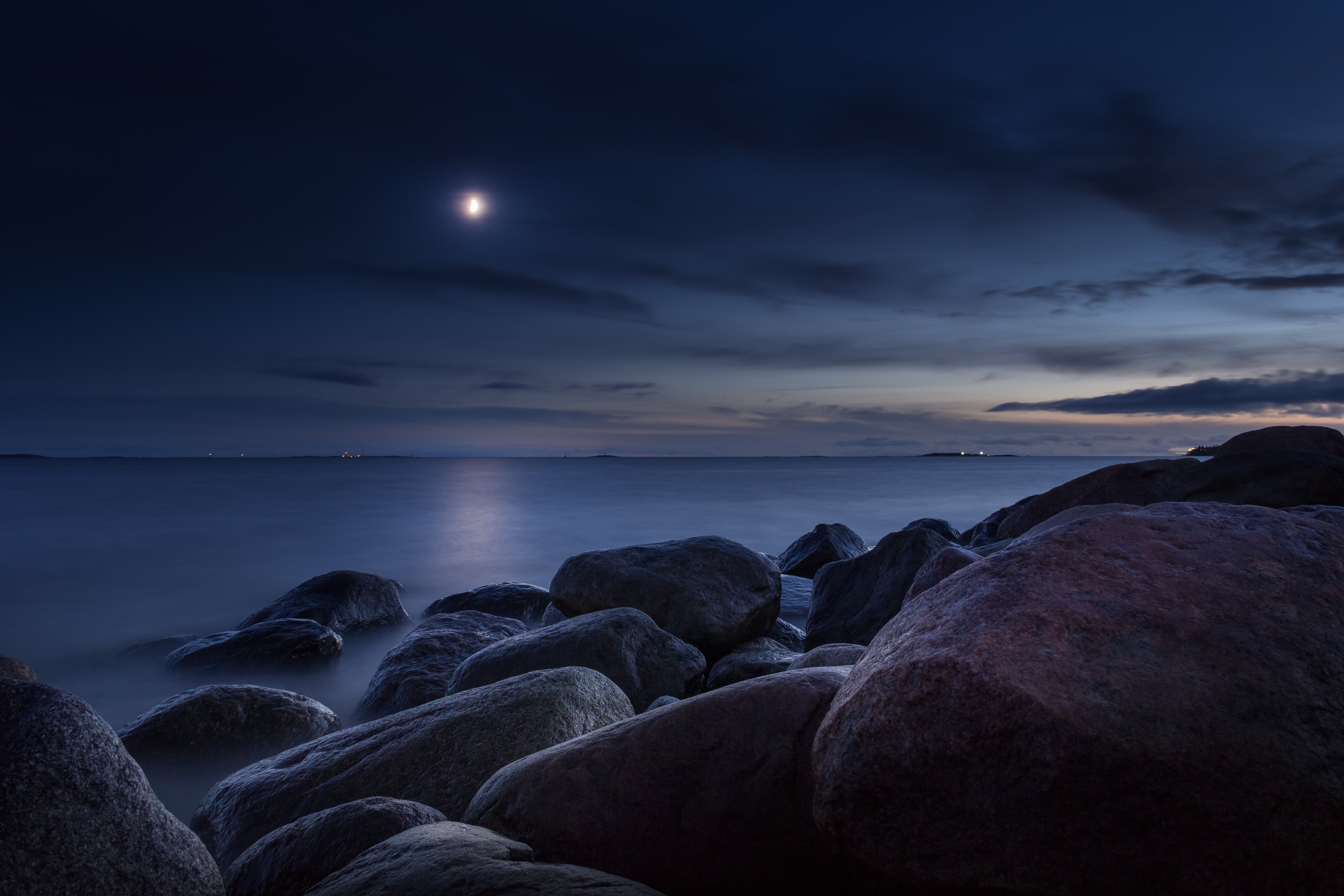 Sea Night Wallpaper High Quality Resolution - Beautiful Night Sky Photography - HD Wallpaper 