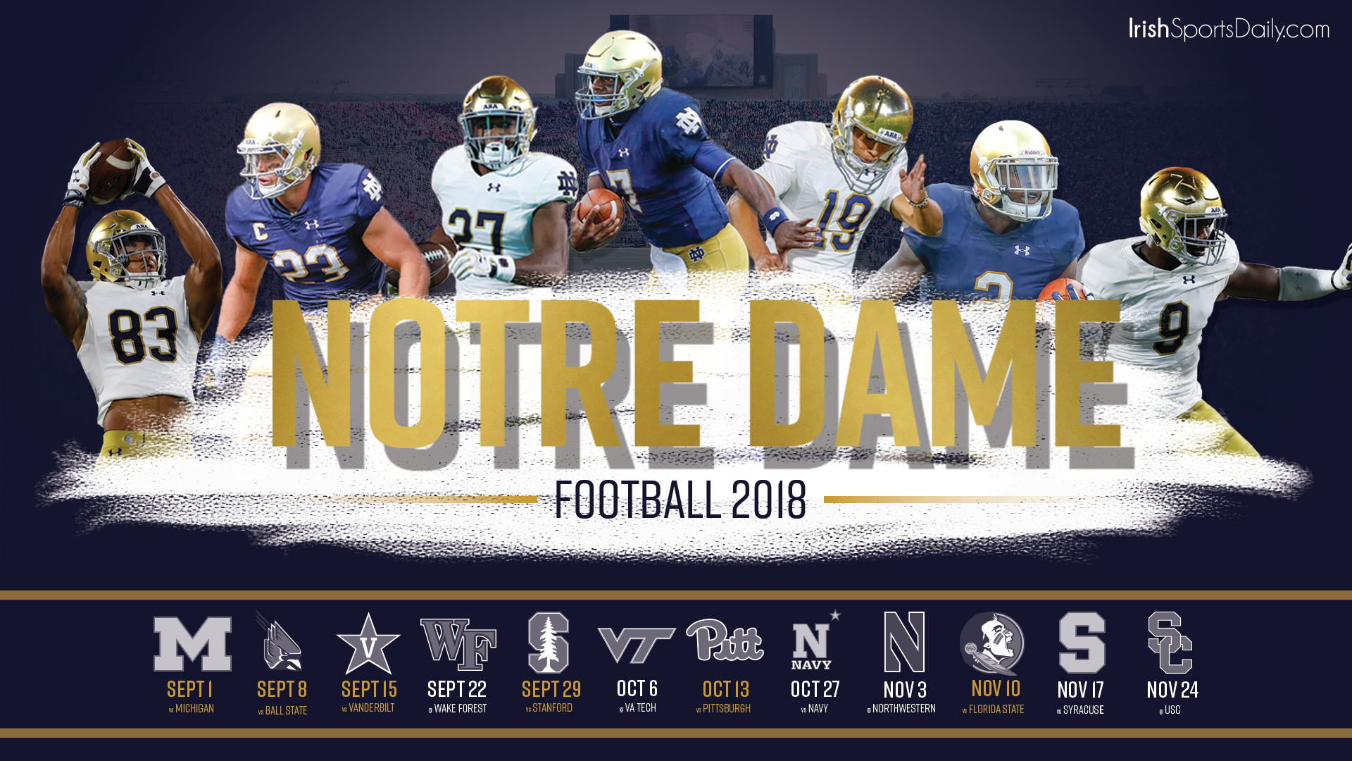 Notre Dame Football Wallpaper 2018 - HD Wallpaper 