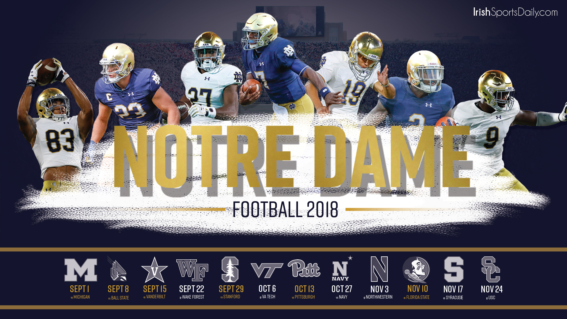 Notre Dame Football Wallpaper 2018 1920x1080 Wallpaper Teahub Io