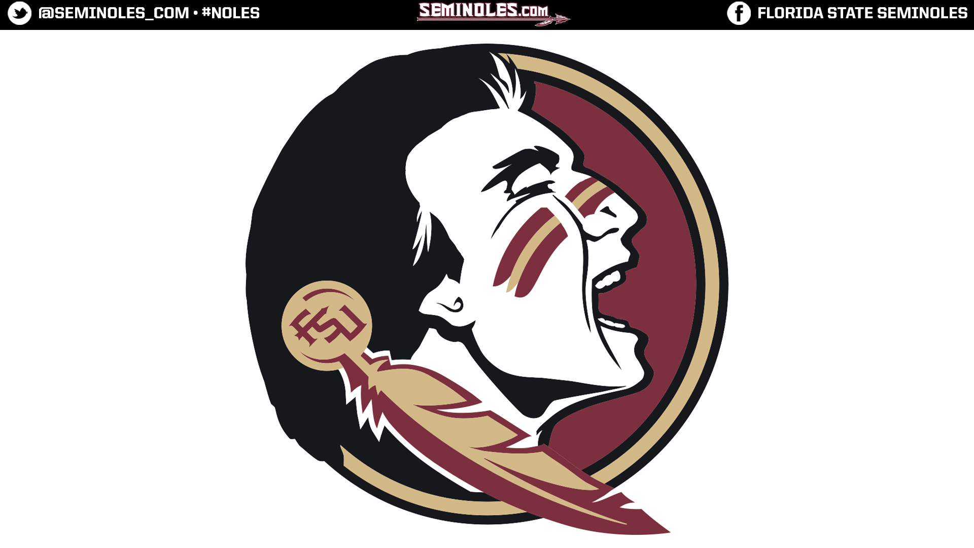 Widescreen Seminole Head White - Florida State Football - HD Wallpaper 