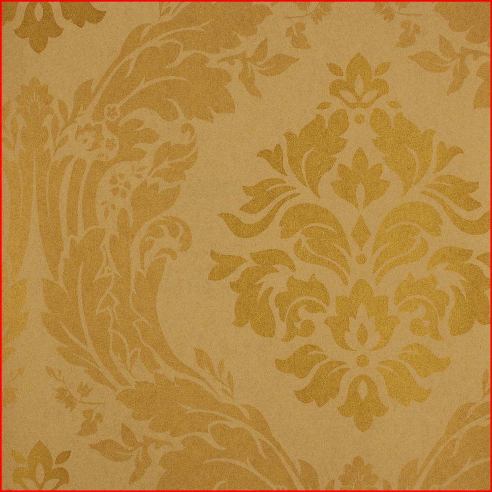 Golden Damascus Floral Exquisite Design Non-woven Wallpaper - Wallpaper - HD Wallpaper 