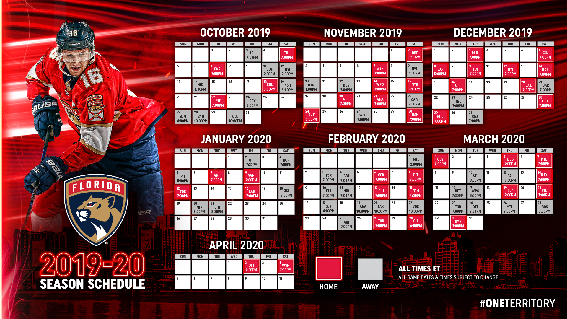 Florida Panthers Printable Schedule 2023 24