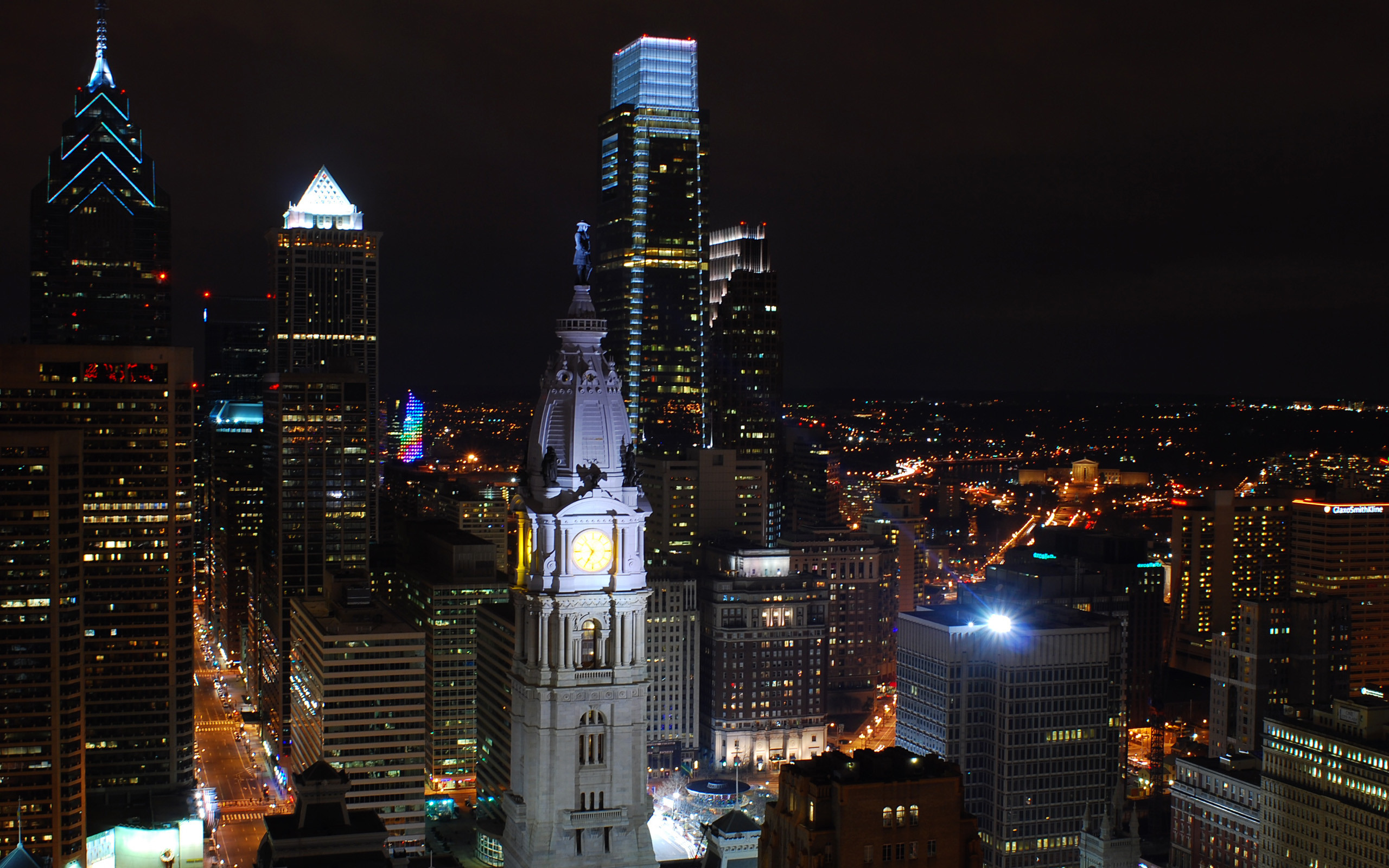 Philadelphia Skyline At Night - Philadelphia Skyline Background - HD Wallpaper 