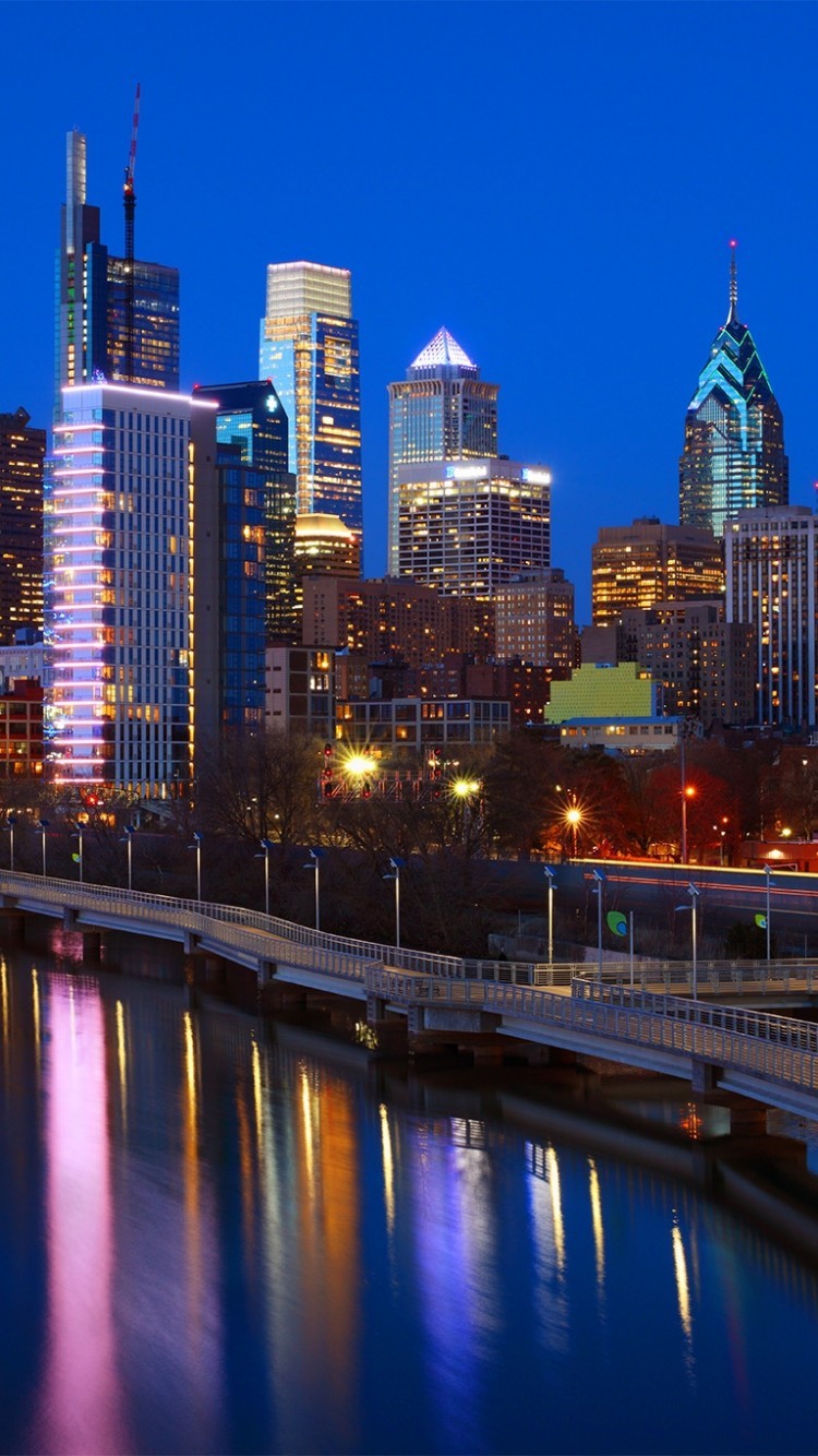 Usa, Philadelphia, Night, Skyscrapers, Reflection, - Canon Ts E 50mm F 2.8l Macro - HD Wallpaper 