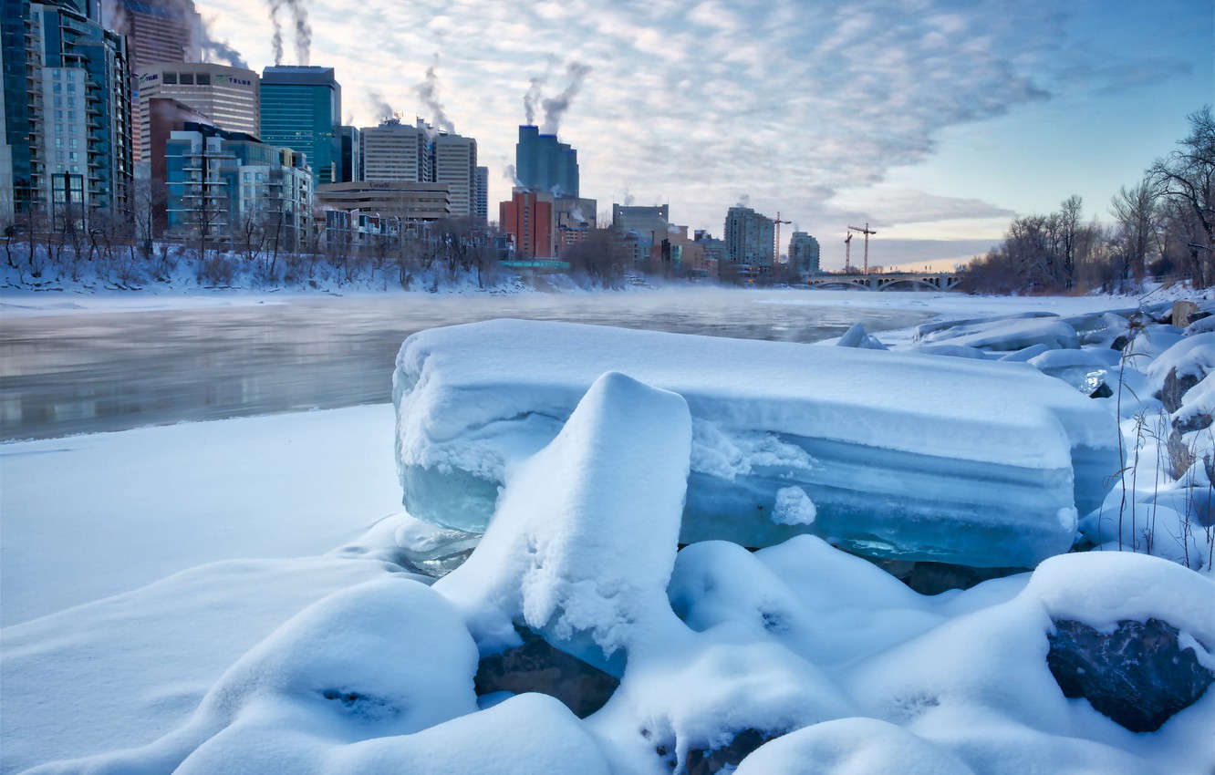 Photo Wallpaper Winter, The City, Canada, Calgary, - Calgary Winter - HD Wallpaper 