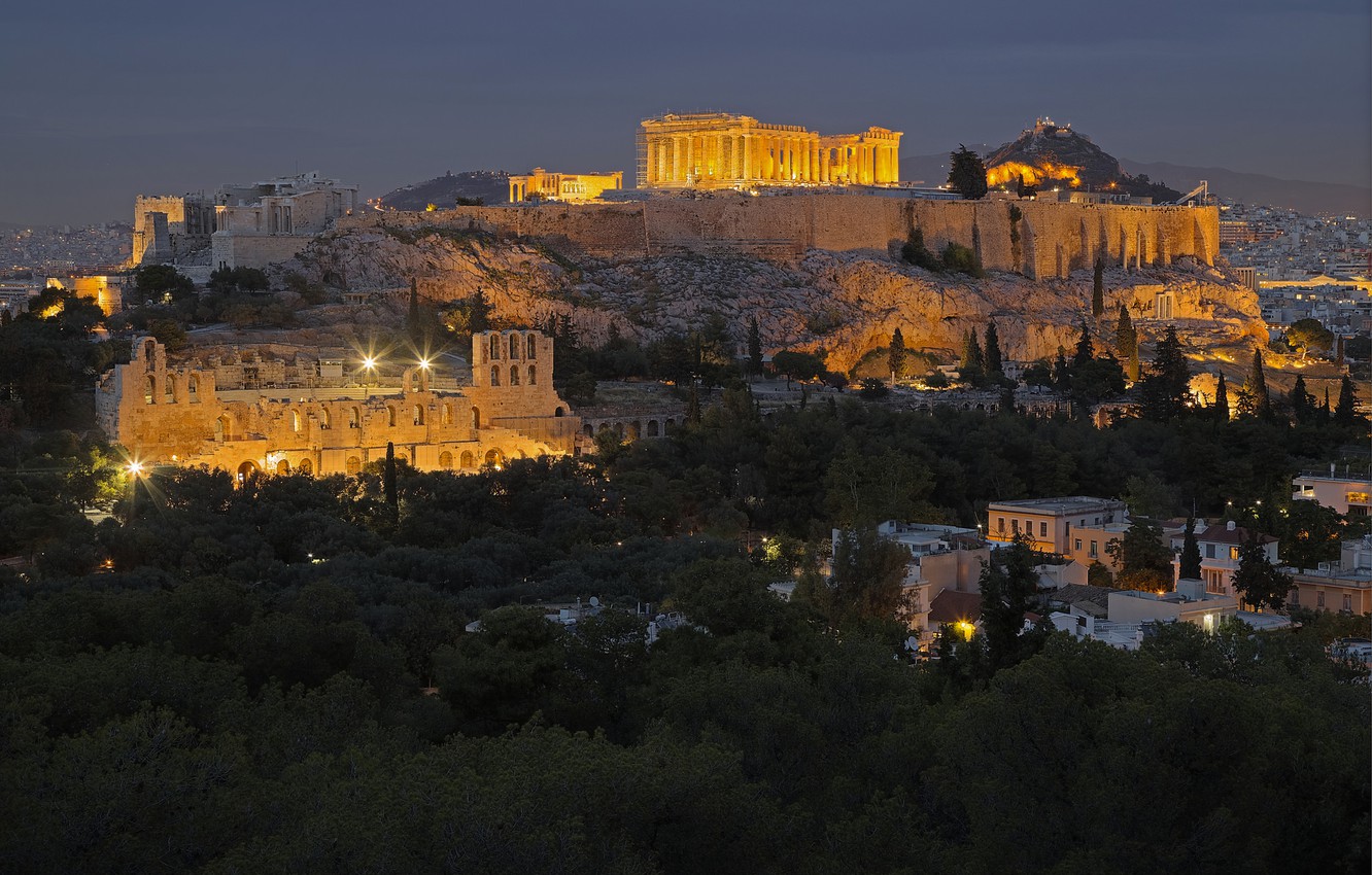 Photo Wallpaper Greece, Athens, The Acropolis - Fond D Écran Athenes - HD Wallpaper 