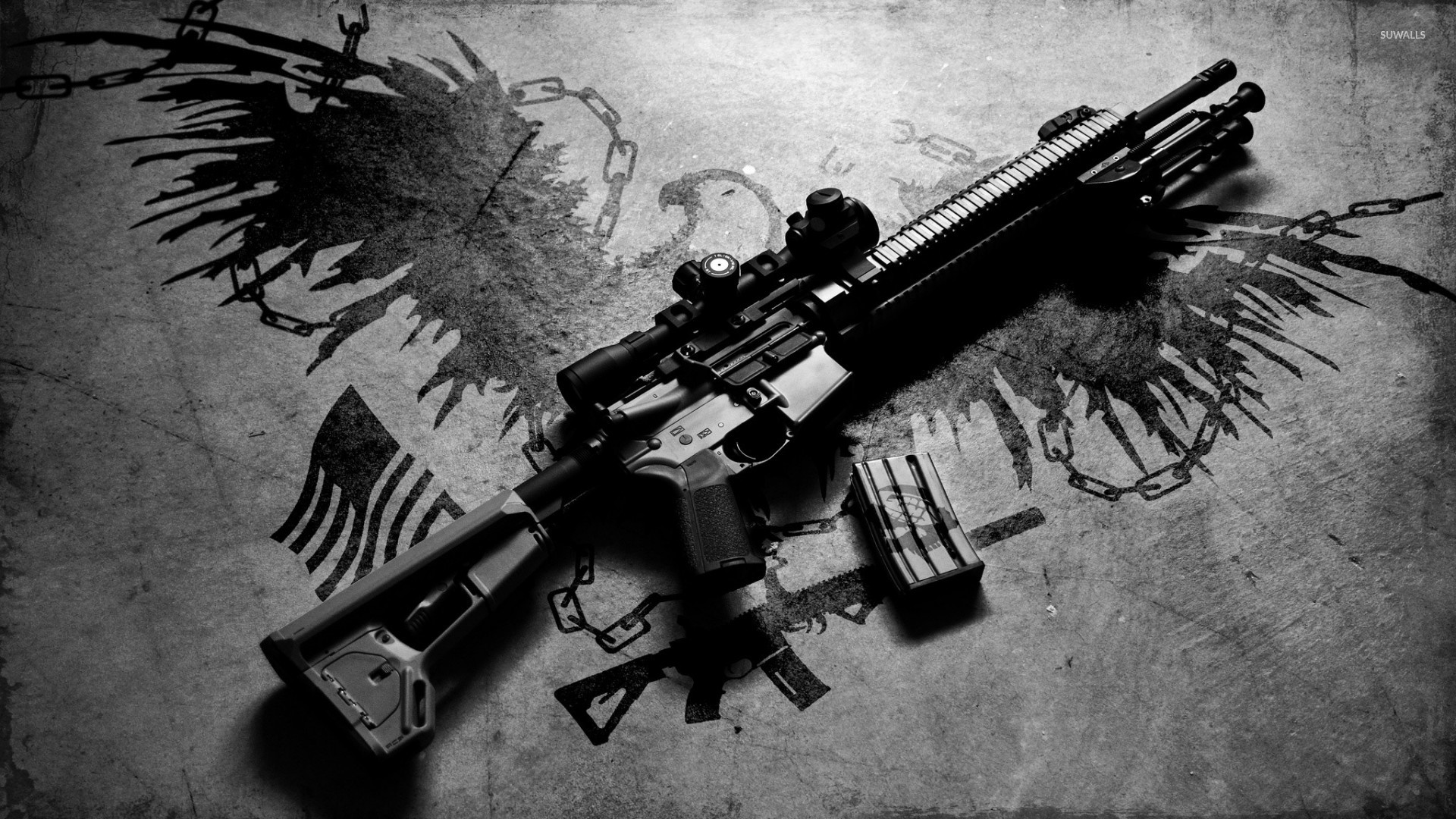 Ar 15 Rifle On The Ground Wallpaper 
 Data Src - Pubg Guns Hd Wallpaper For Mobile - HD Wallpaper 