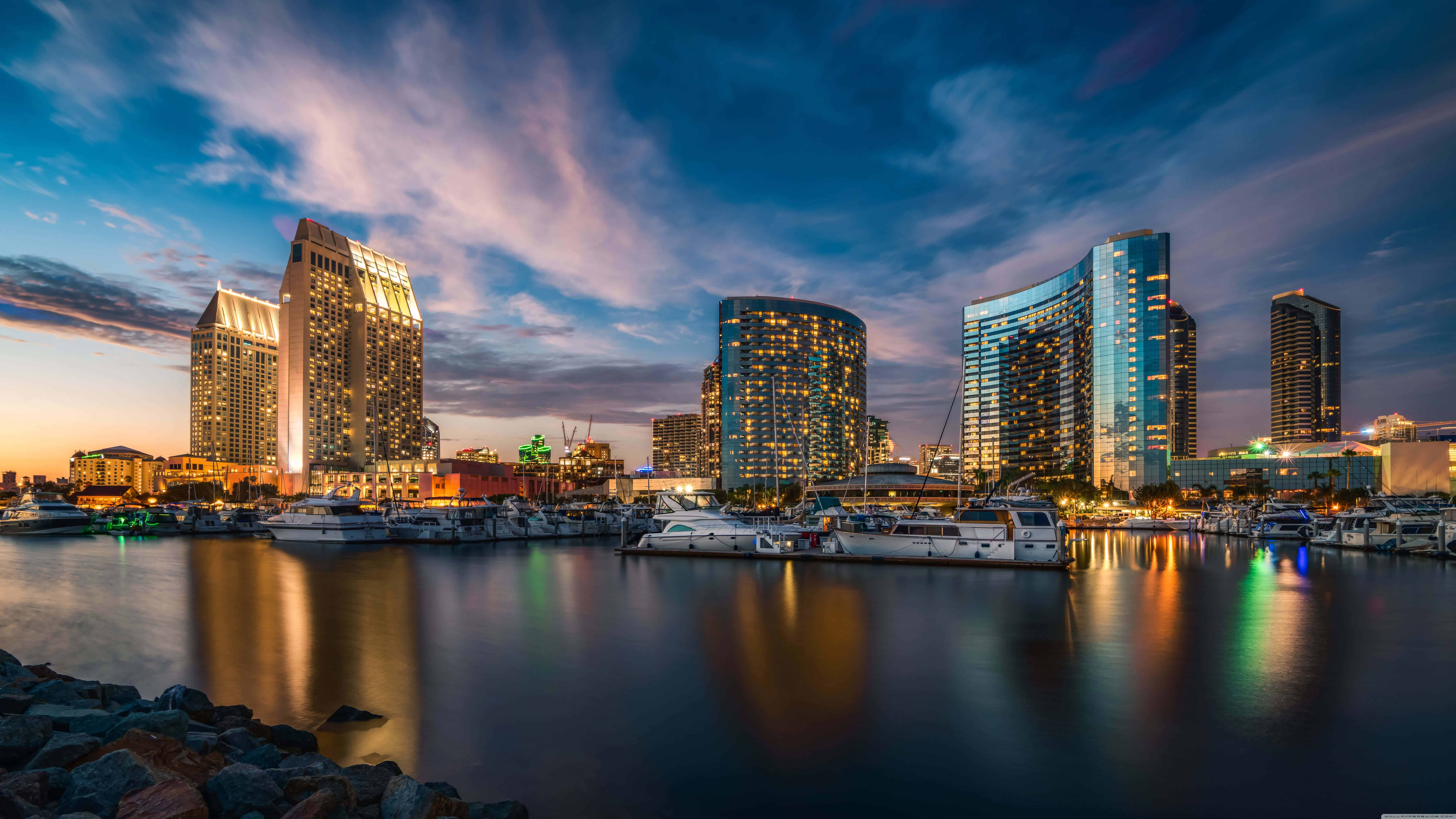 San Diego Harbour Uhd 8k Wallpaper - San Diego California Hd - HD Wallpaper 