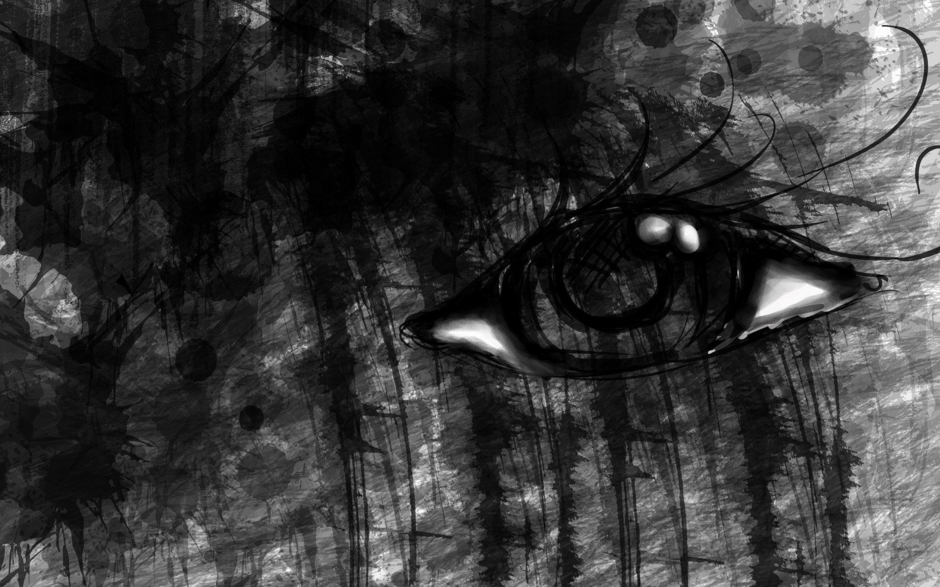 Gothic Eye Eyes Evil Emo Wallpaper At Dark Wallpapers - Evil Eyes Dark Background - HD Wallpaper 