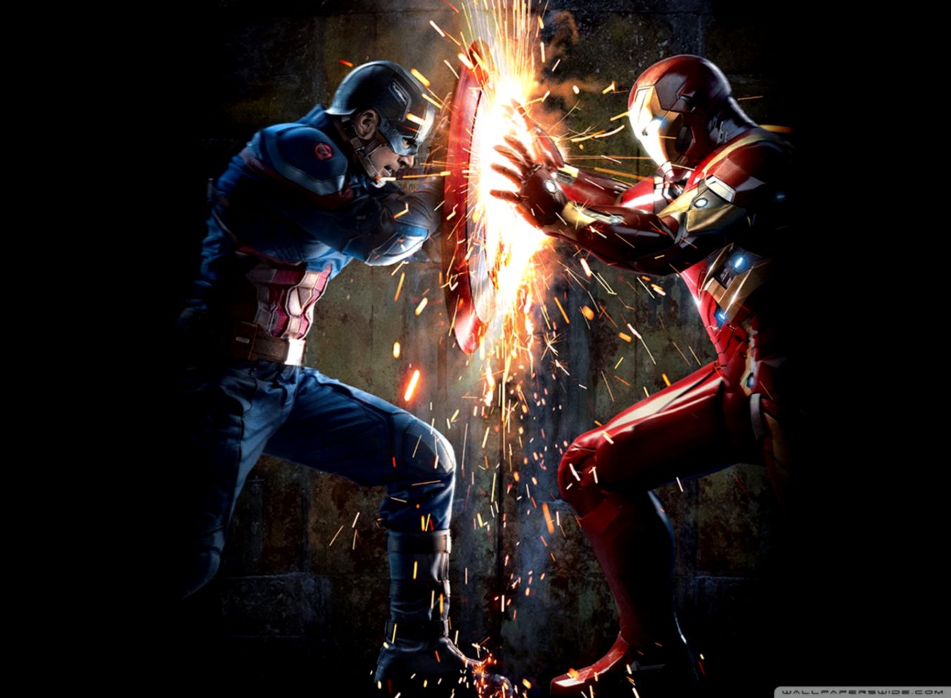 Captain America Civil War ❤ 4k Hd Desktop Wallpaper - Captain America Vs  Iron Man 4k - 1353x993 Wallpaper 