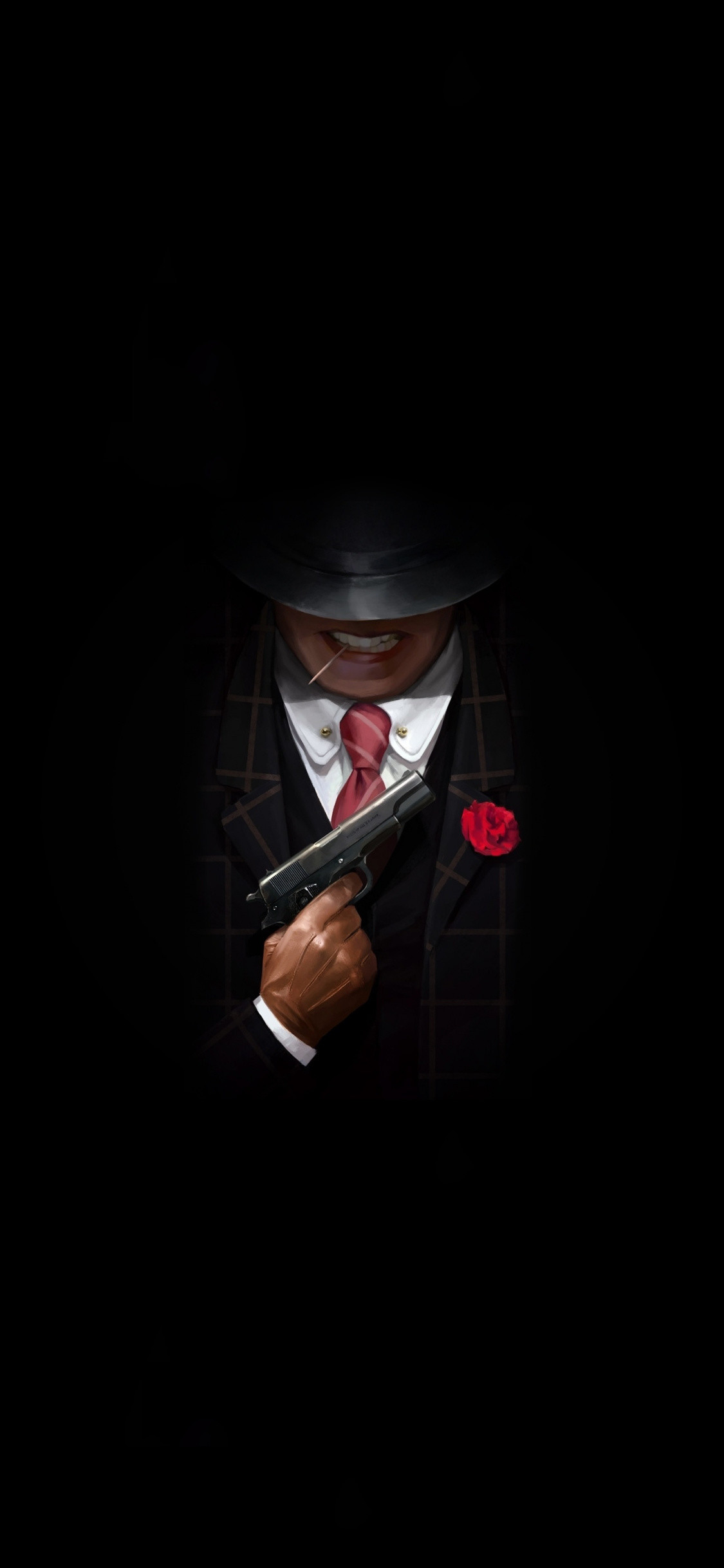 1125x2436, Download Wallpaper Gangster With Gun Minimal - Gun Wallpaper Iphone X - HD Wallpaper 