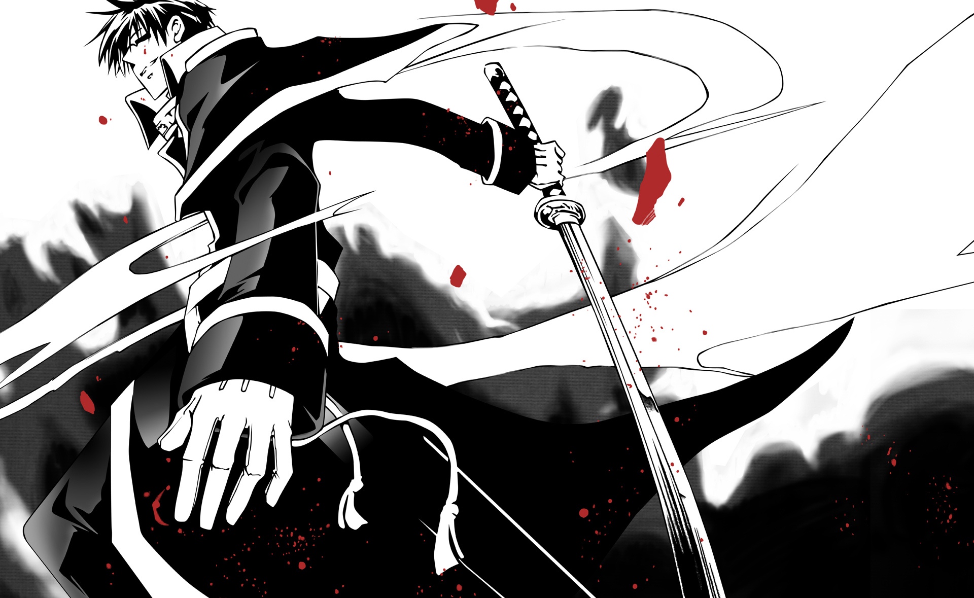Black And White Swordman Hd Anime Wallpaper - Black And White Anime Wallpaper Hd - HD Wallpaper 