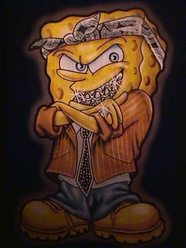 Gangster Spongebob - HD Wallpaper 