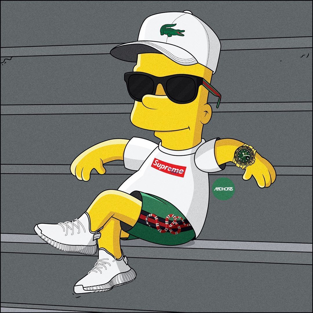 Gangster Simpsons Wallpapers - Bart Simpson Lacoste Hat - HD Wallpaper 