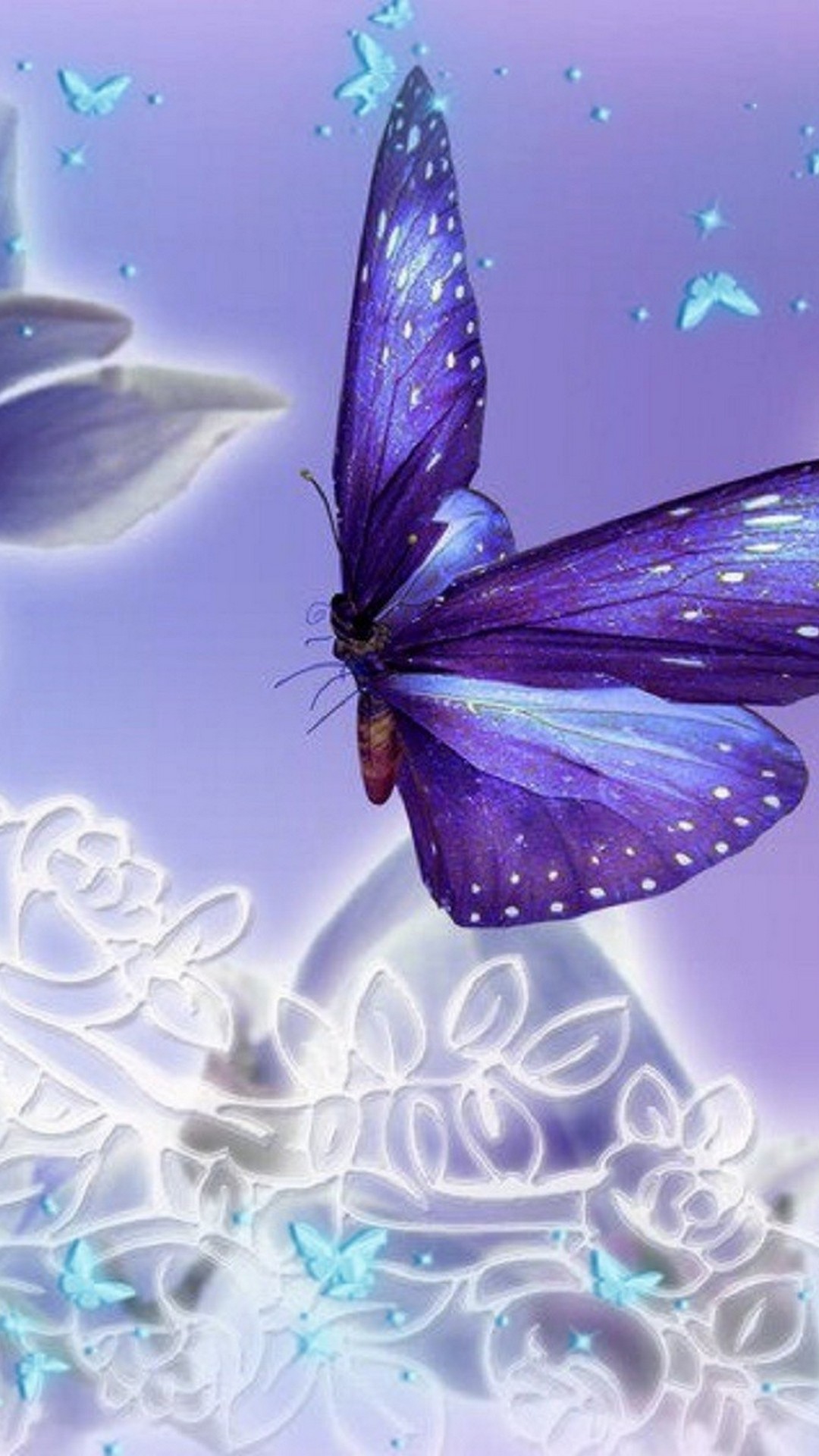 Android Wallpaper Hd Purple Butterfly With Hd Resolution - Happy New Year Butterfly - HD Wallpaper 