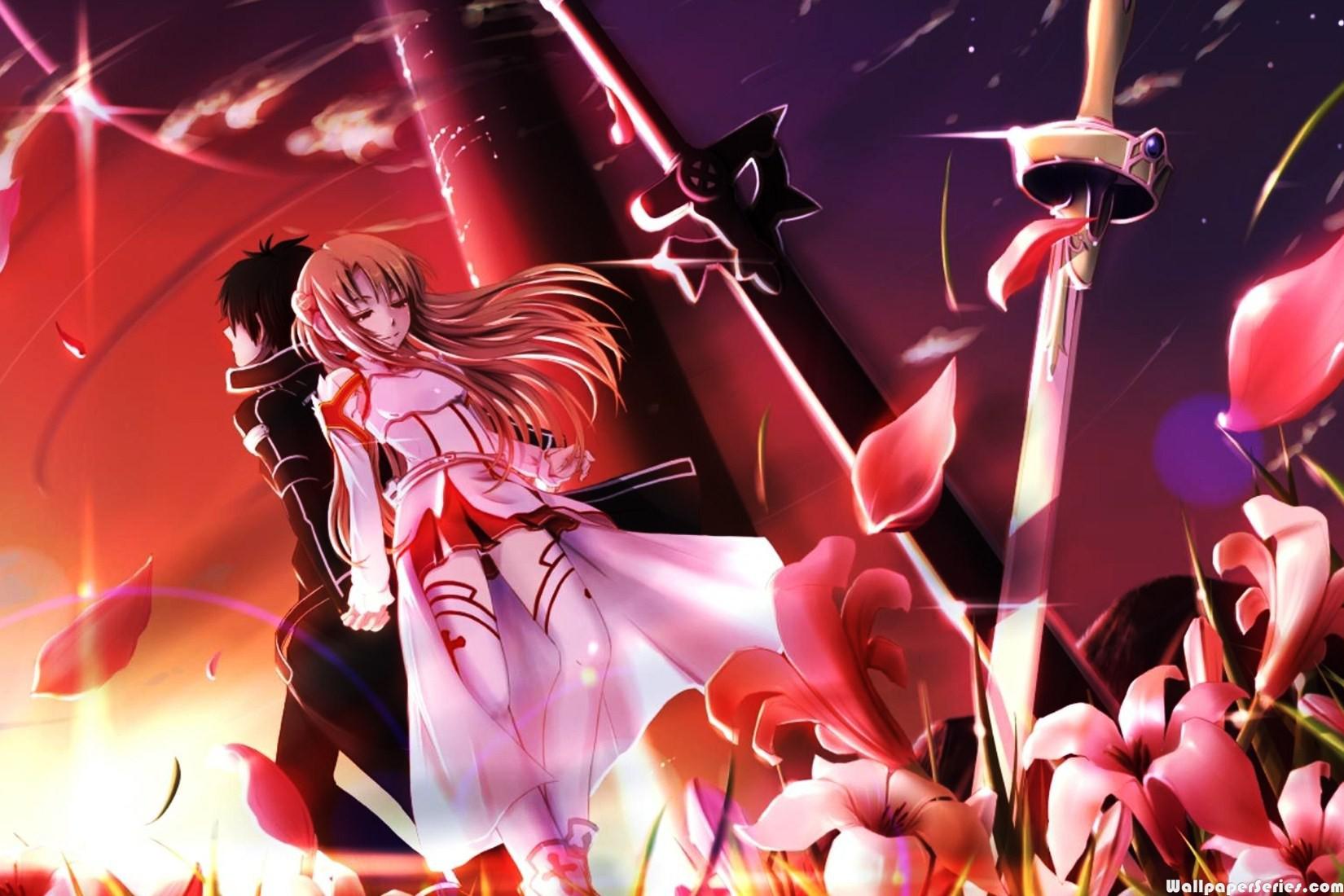 Hd Kirito And Asuna Anime Sword Art Online Wallpaper - Sword Art Online - HD Wallpaper 