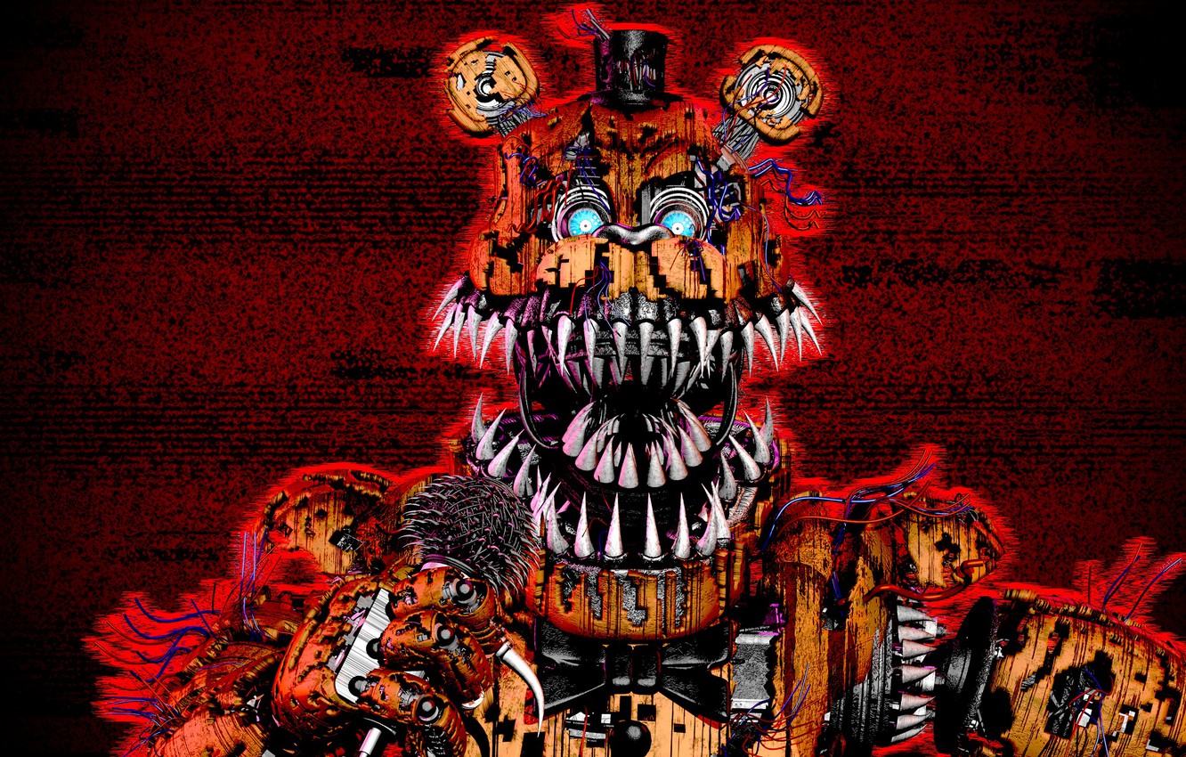 Photo Wallpaper Background, The Game, Doll, Art, Mouth, - Five Nights At Freddy's - HD Wallpaper 