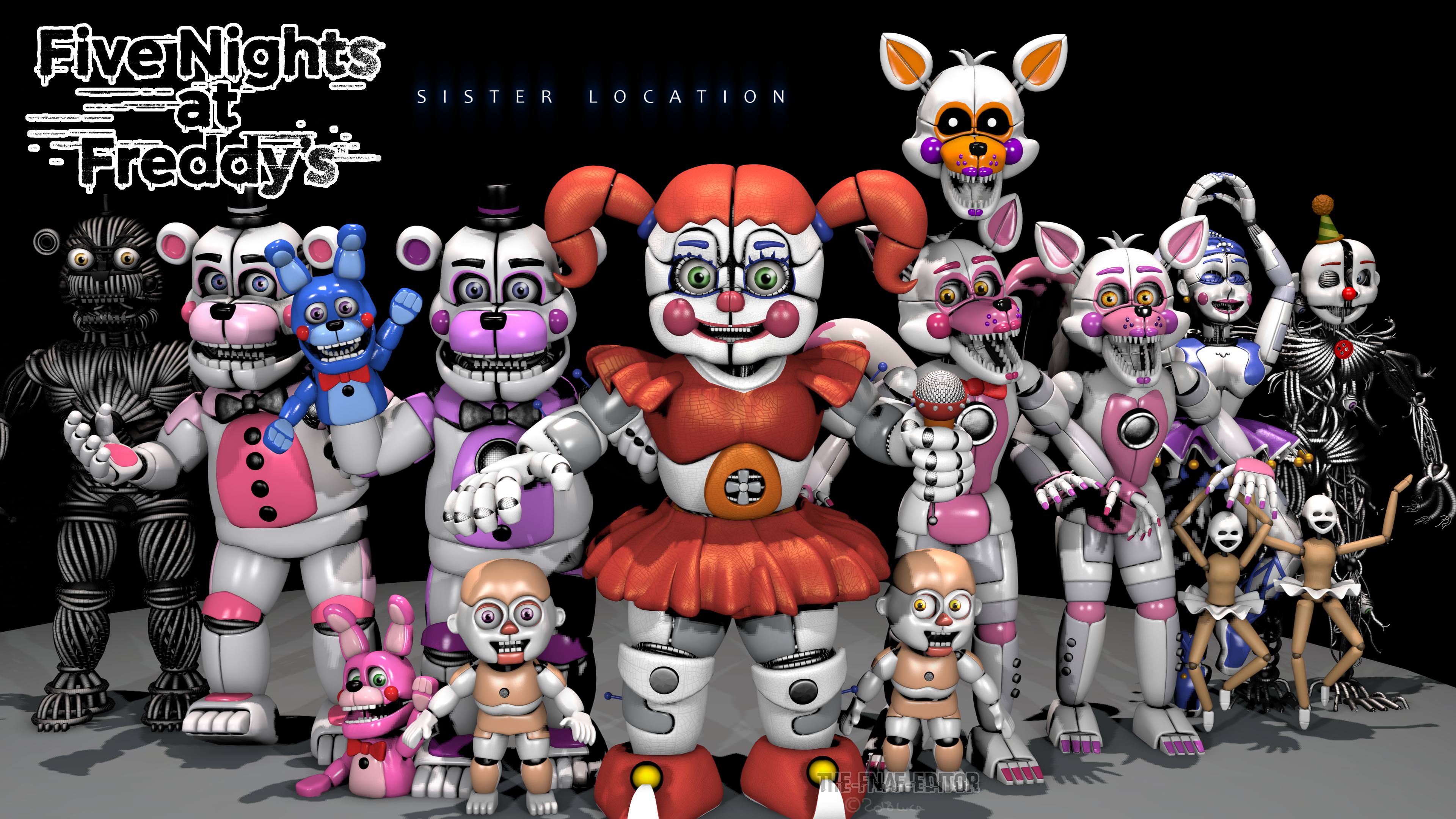 Five Nights At Freddy's Sister Location Personajes - HD Wallpaper 