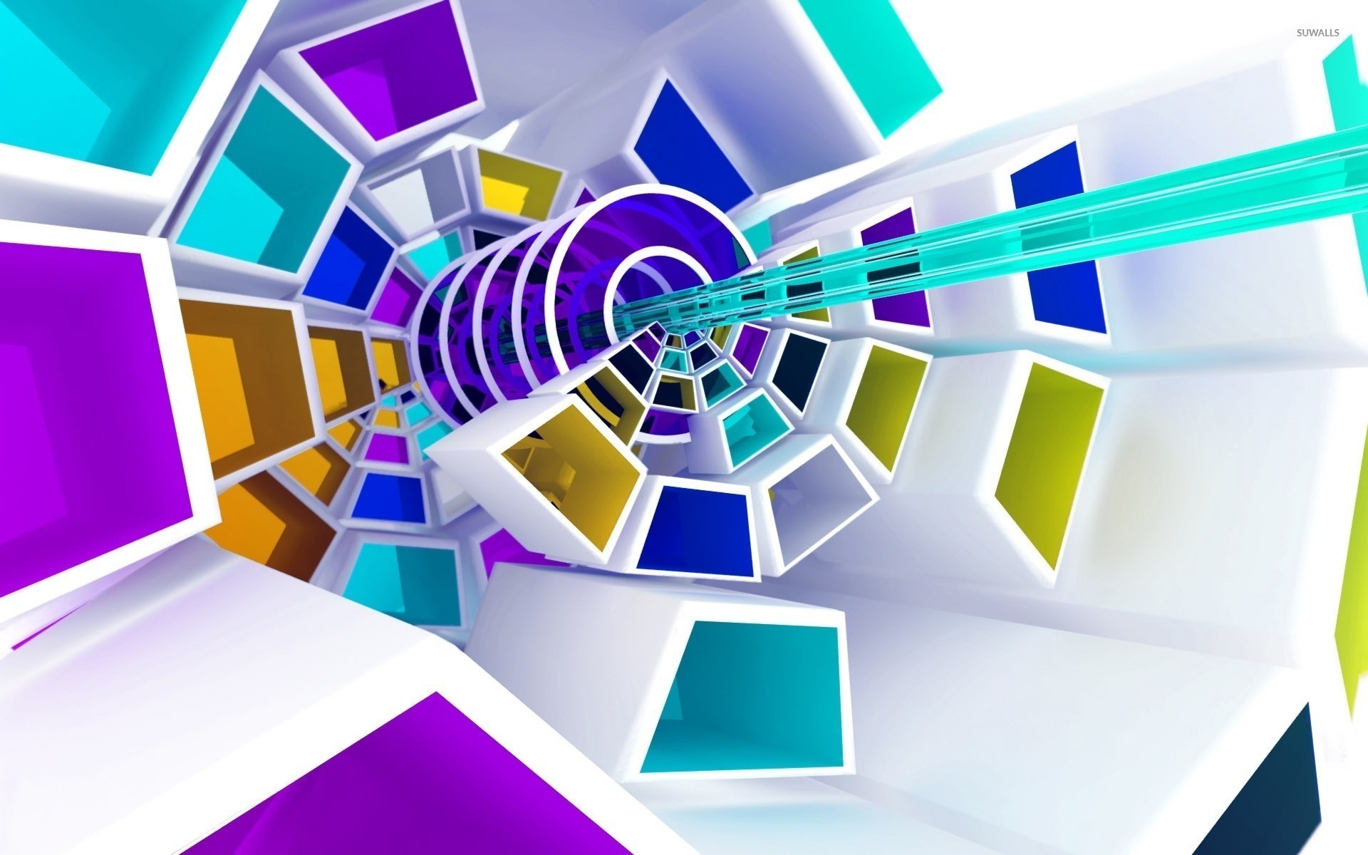 1920x1200, Spiraling Shapes Wallpaper 
 Data Id 219878 - 3d Geometric Wallpaper Hd - HD Wallpaper 