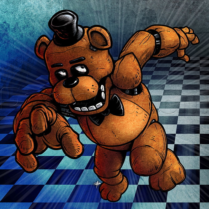 Brown Bear Wallpaper, Five Nights At Freddy S, Video - Scary Freddy Fazbear Drawing - HD Wallpaper 