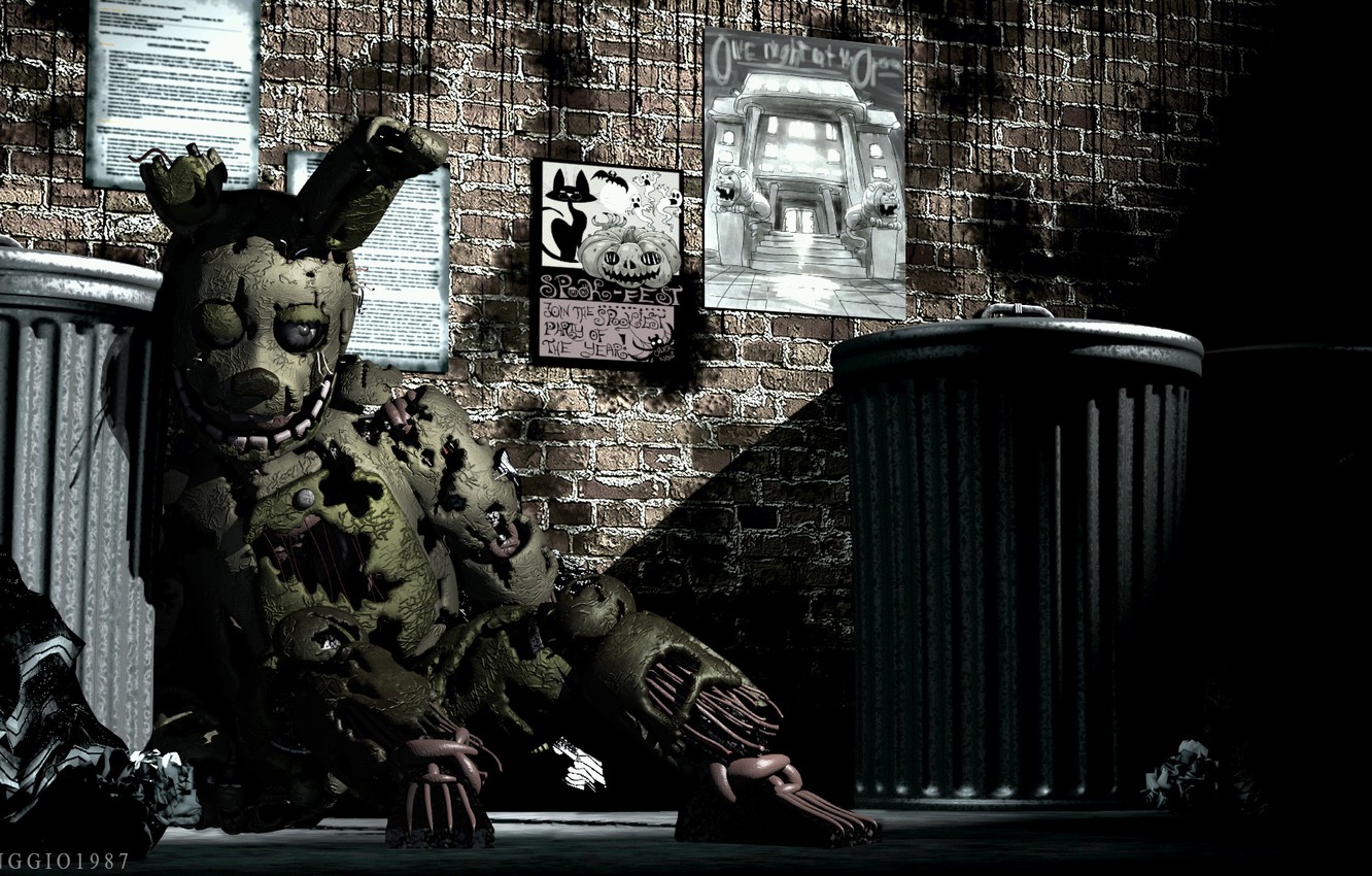 Photo Wallpaper The Game, Doll, Five Nights At Freddy - Freddy Fazbear Pizzeria Simulator Springtrap - HD Wallpaper 