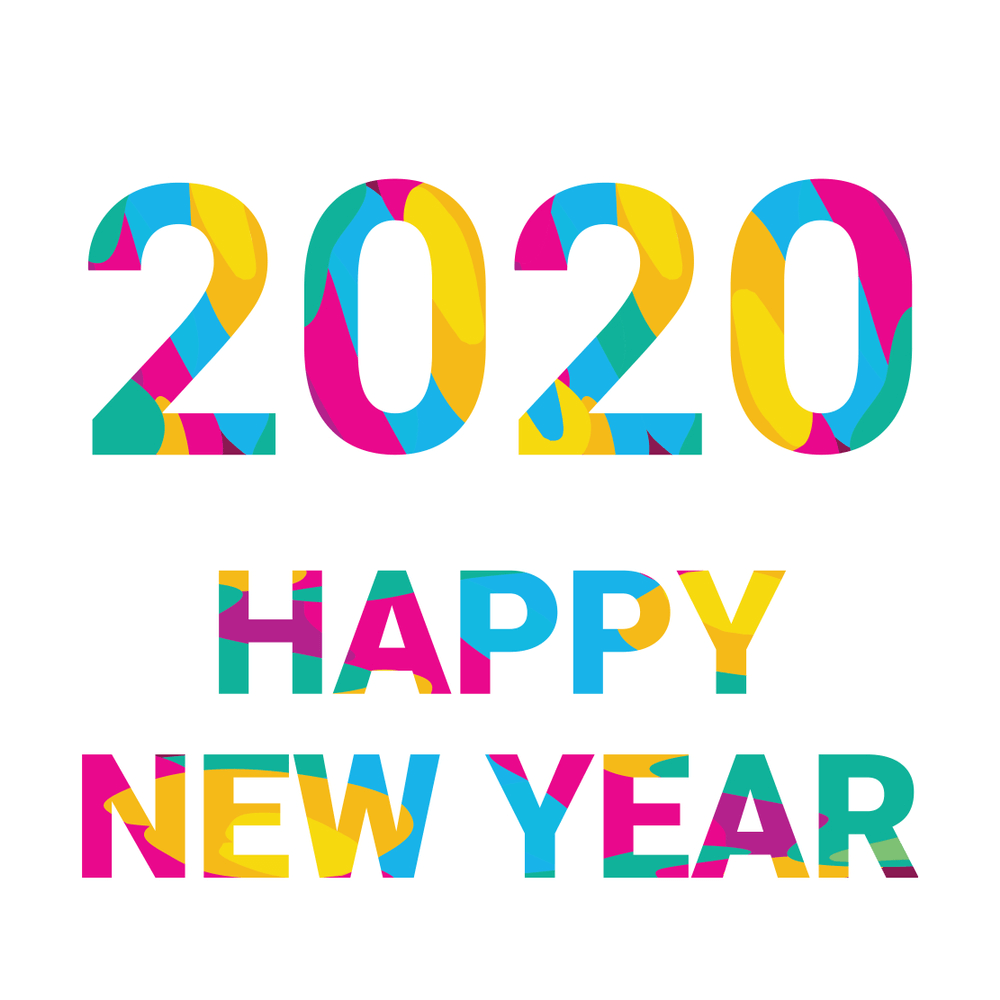 2020 Happy New Year Colorful Wallpaper Hd Free - Happy New Year 2020 Png - HD Wallpaper 