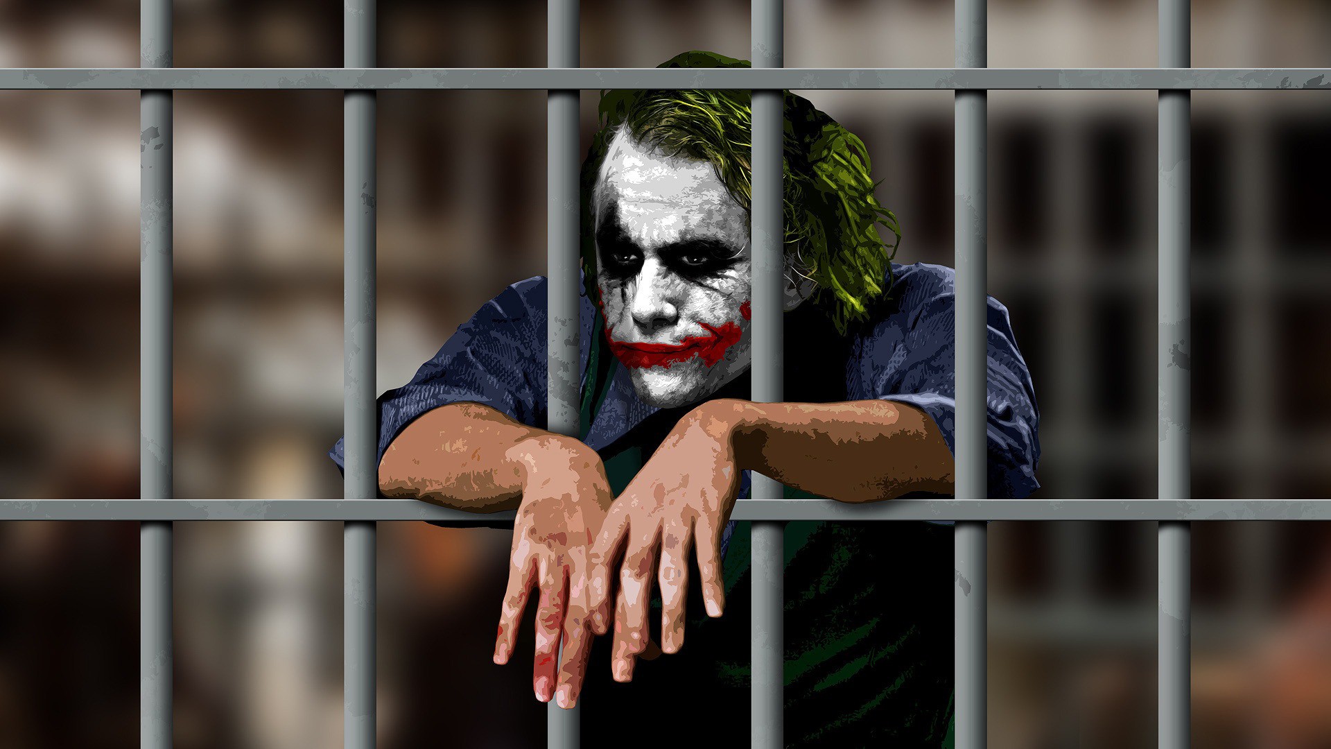 Joker In Jail Movie Scene Of Batman Hd Wallpapers - Dark Knight Joker Hd - HD Wallpaper 