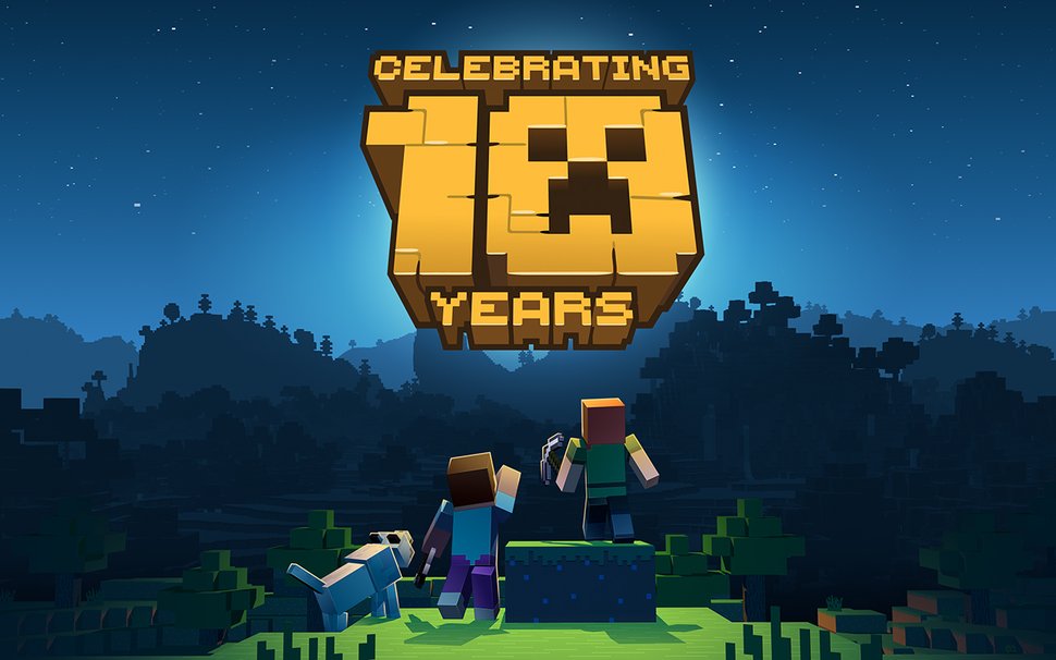Minecraft 10th Anniversary - HD Wallpaper 
